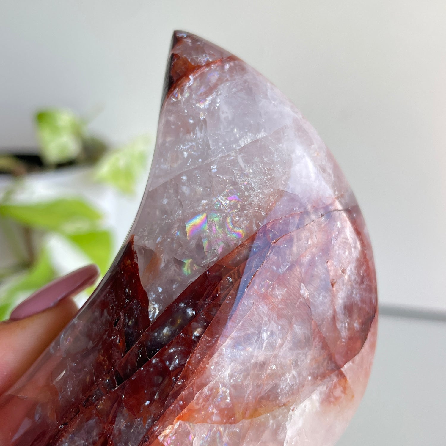 Fire Quartz Moon 9.2cm