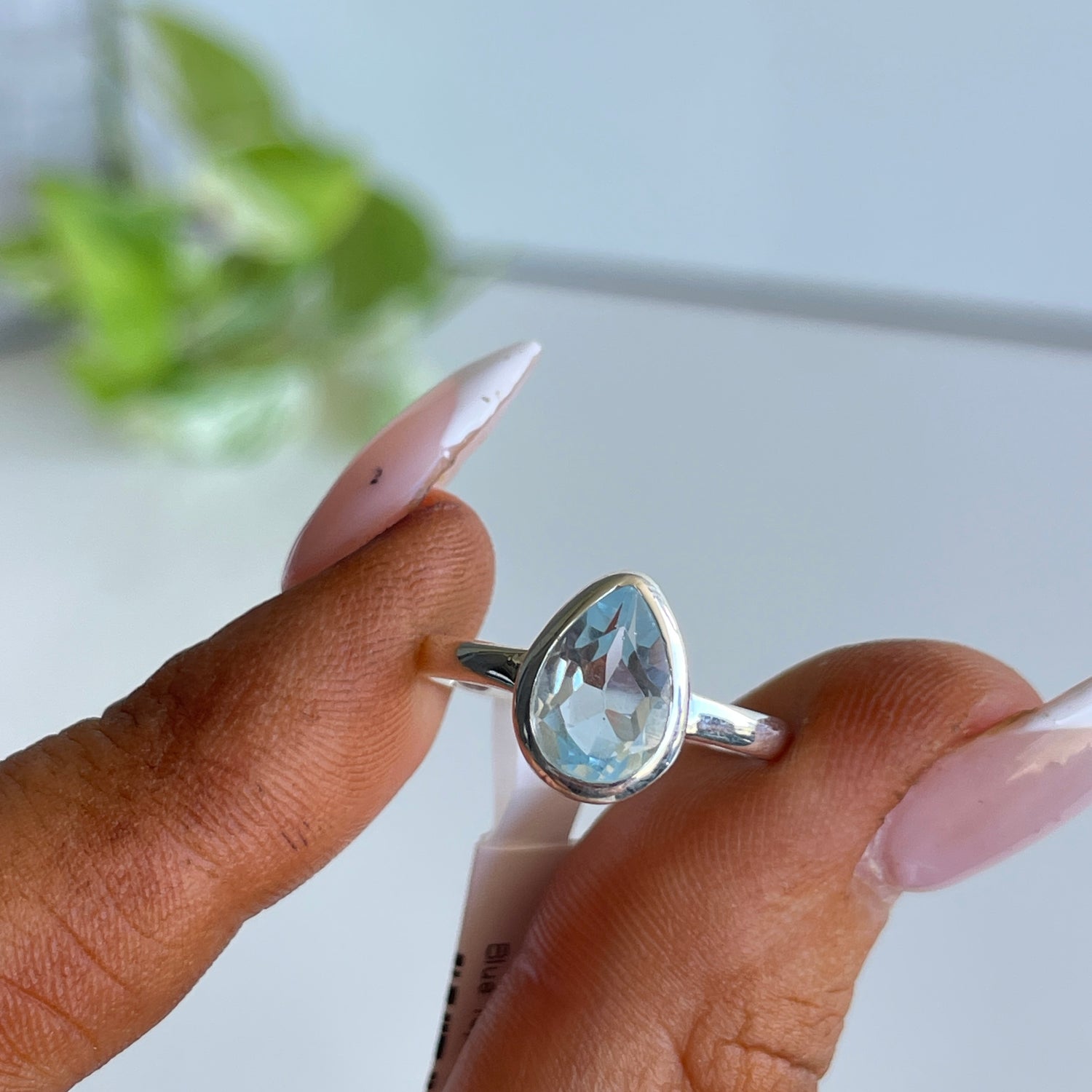Blue Topaz Teardrop Ring R4862