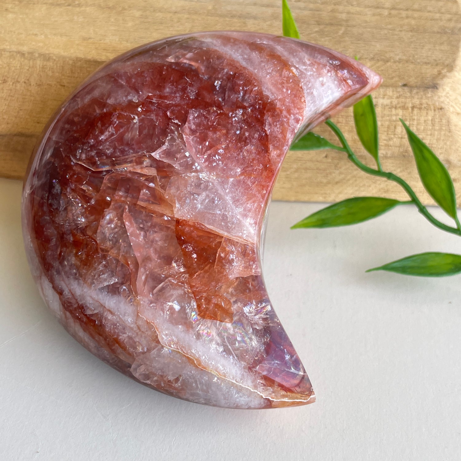 Fire Quartz Moon 8.8cm