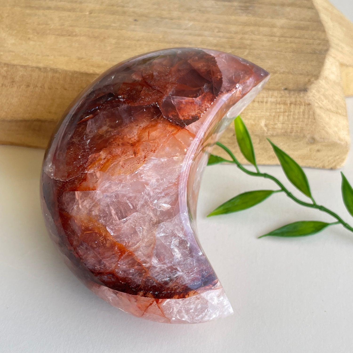 Fire Quartz Moon 9.7cm
