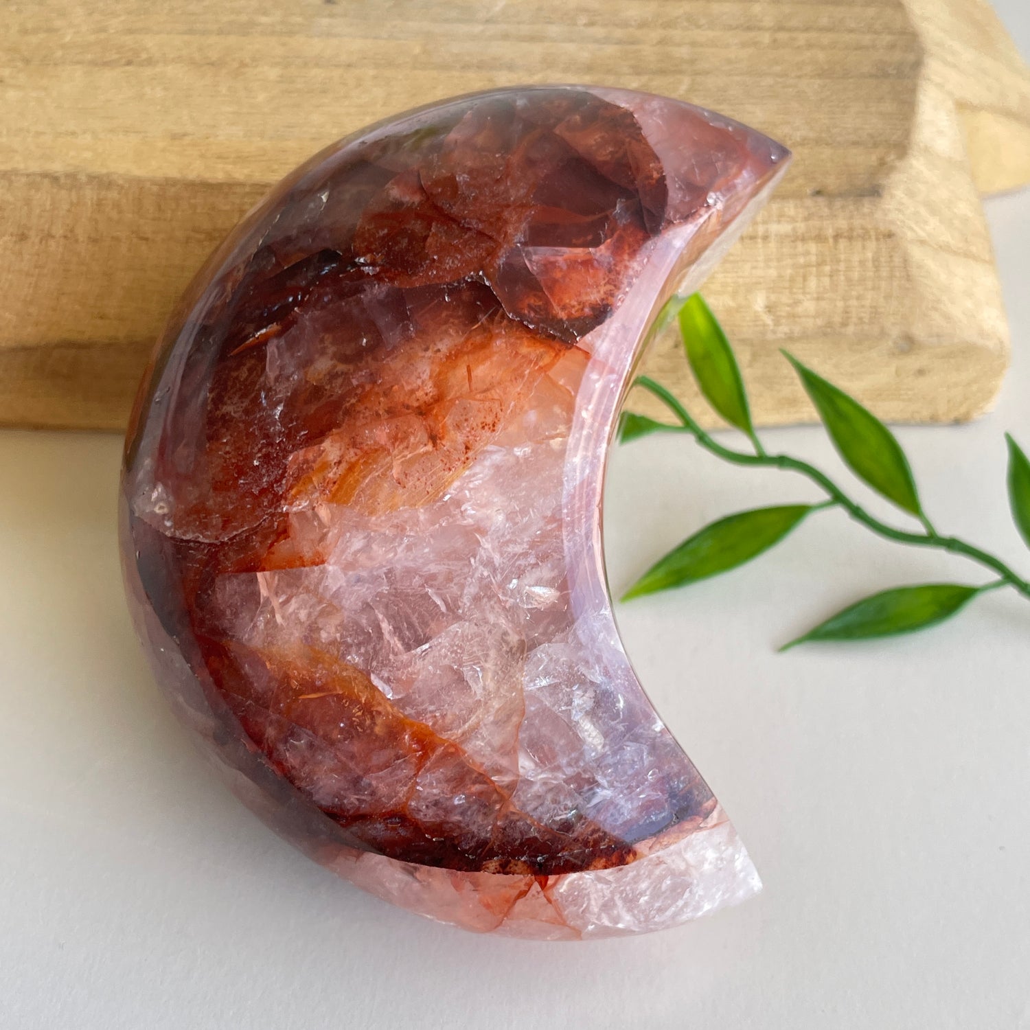 Fire Quartz Moon 9.7cm
