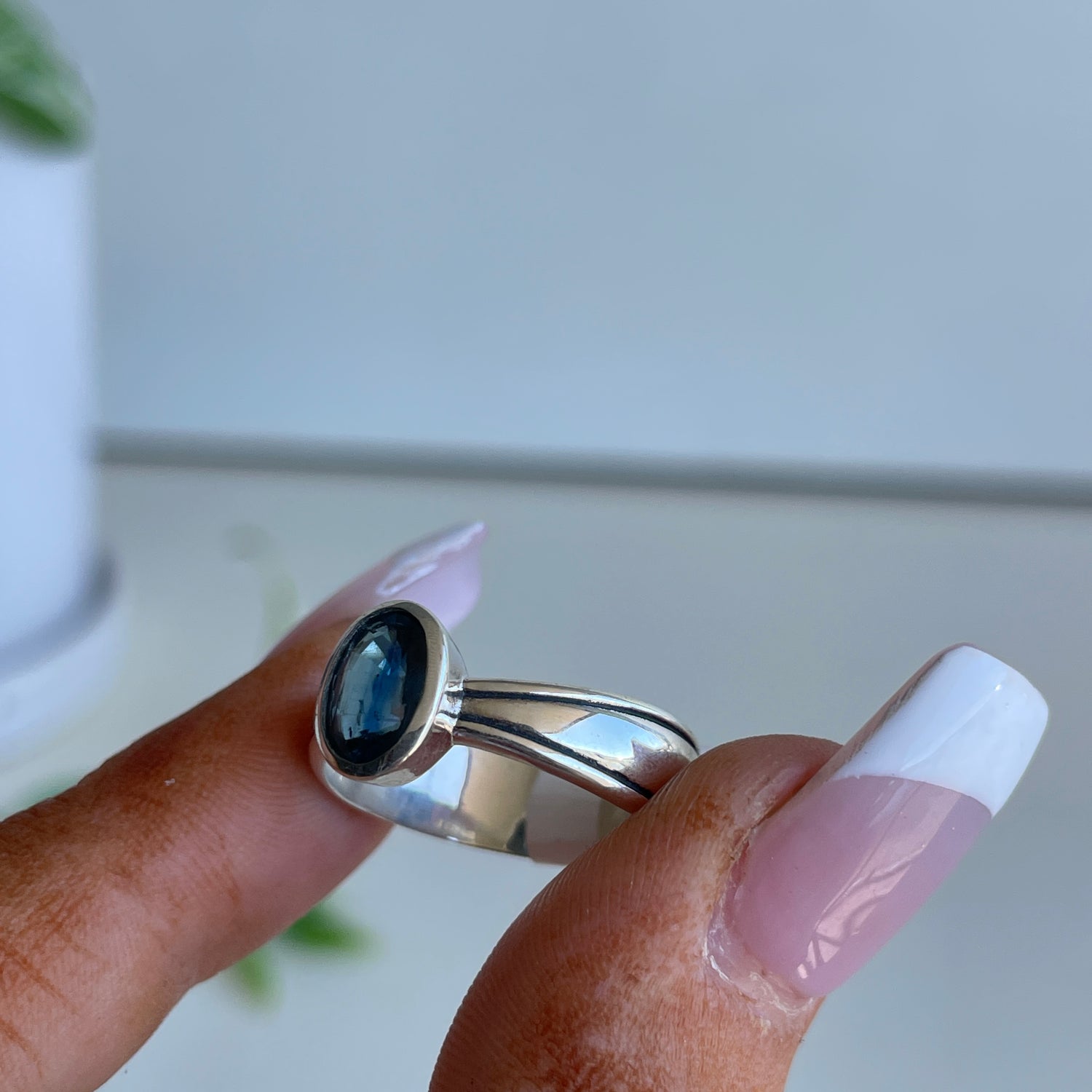 Ocean Kyanite Oval Ring Sz9