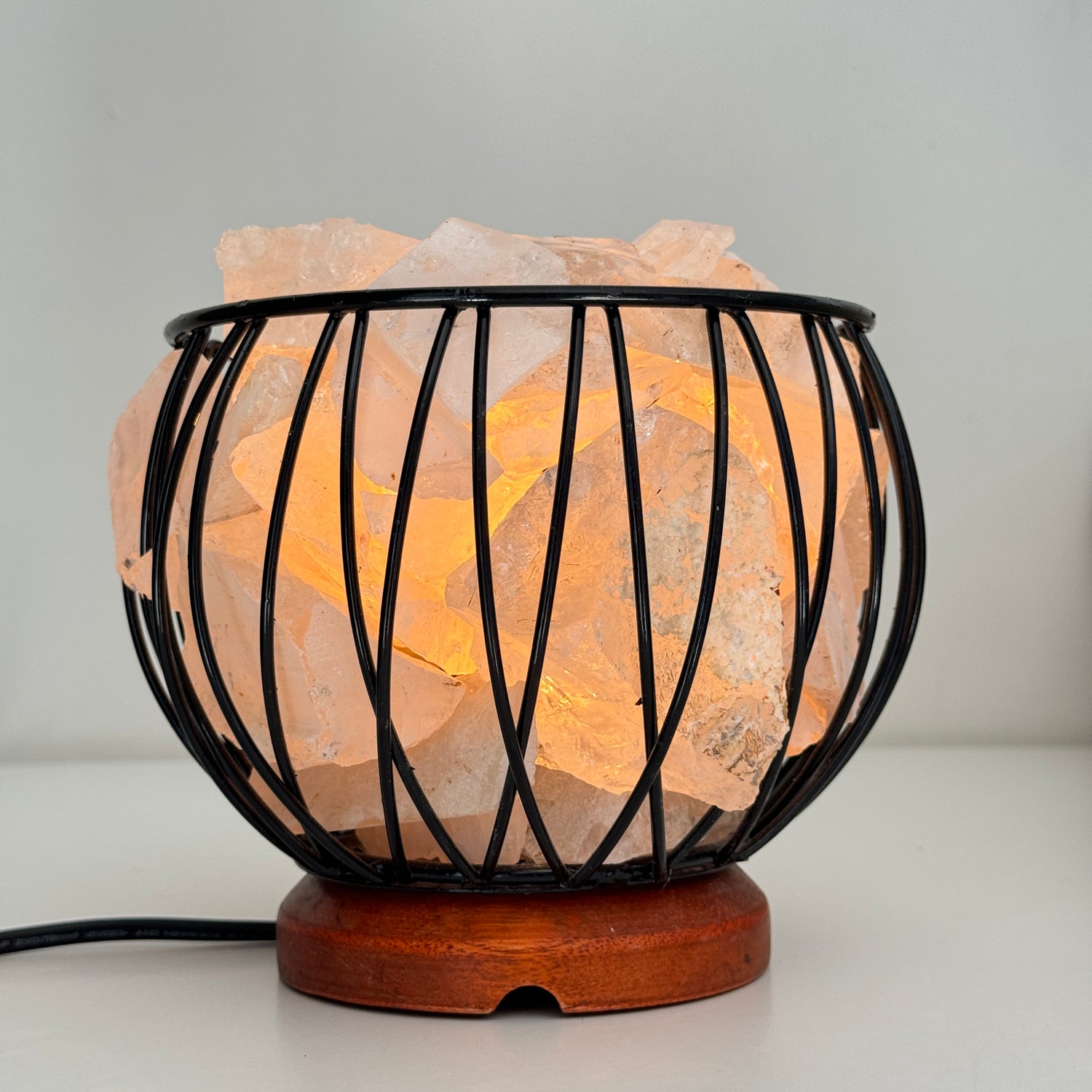 Clear Quartz Crystal Cage Lamp