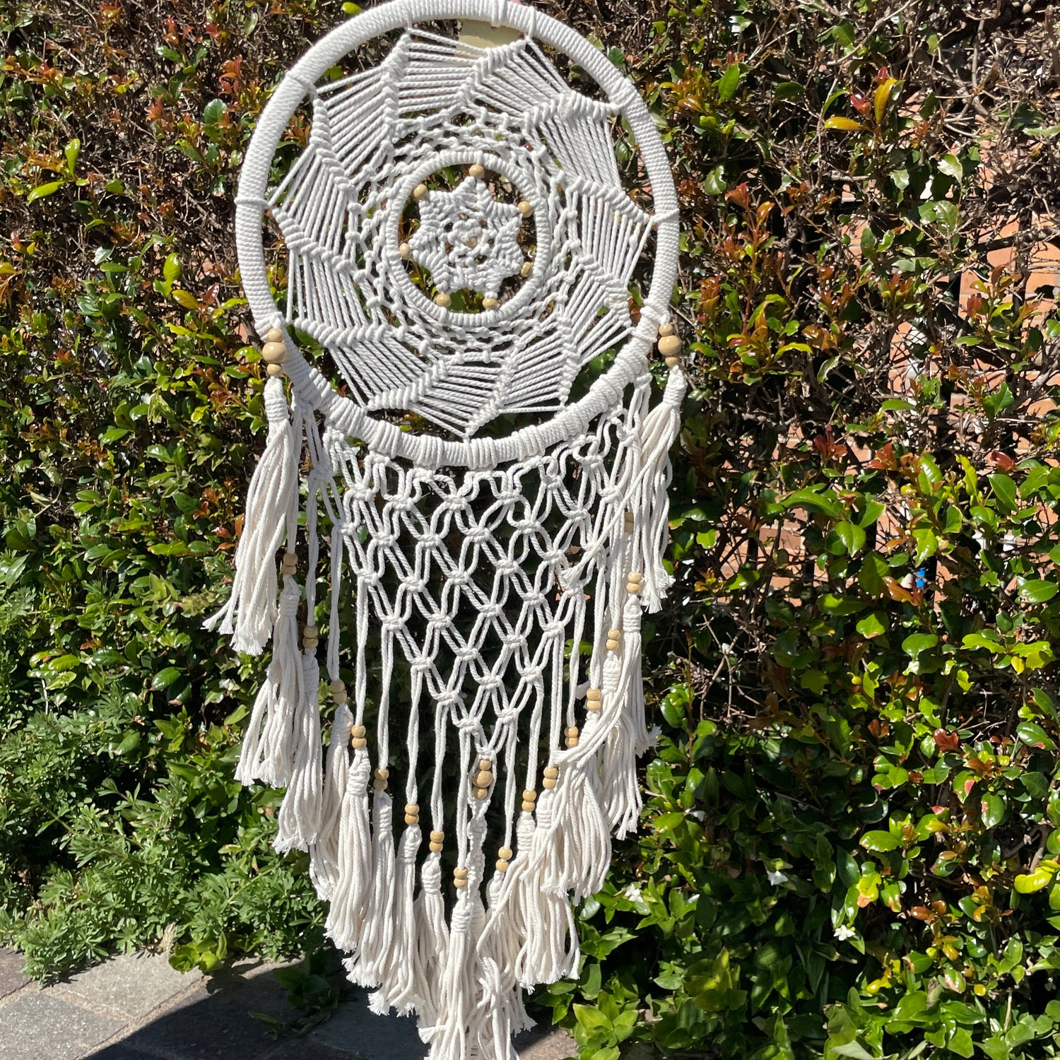 Cream Macrame Dreamcatcher Star DC60