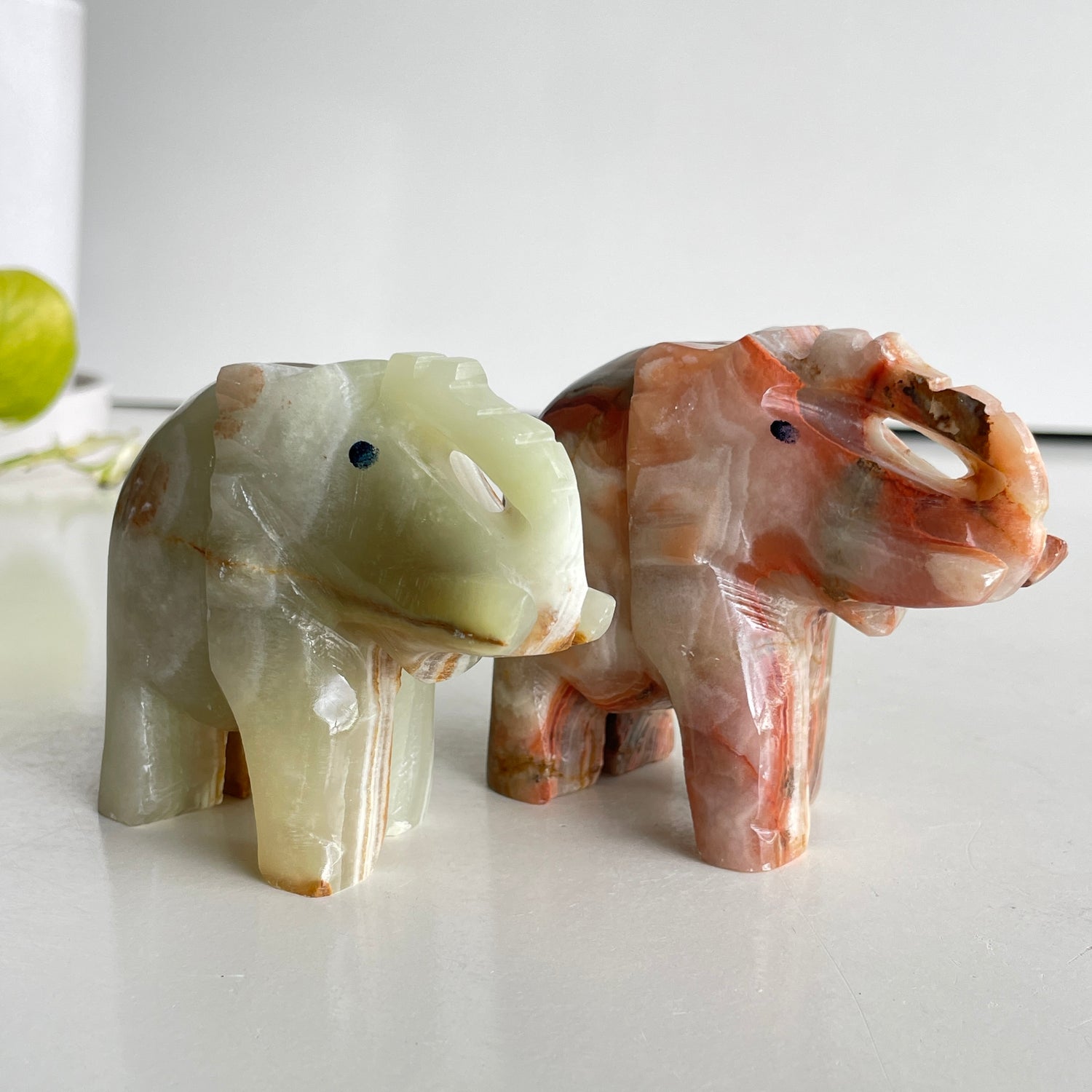 Green Onyx Elephants