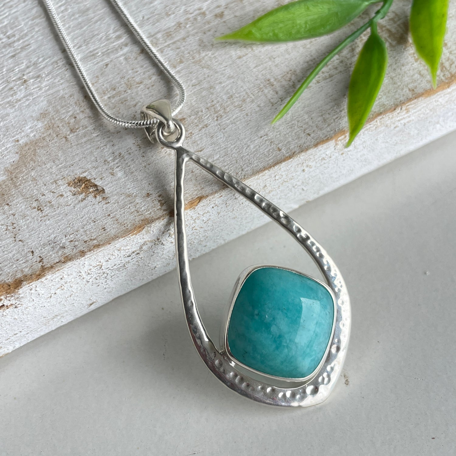 Amazonite Diamond Shaped Pendant 002