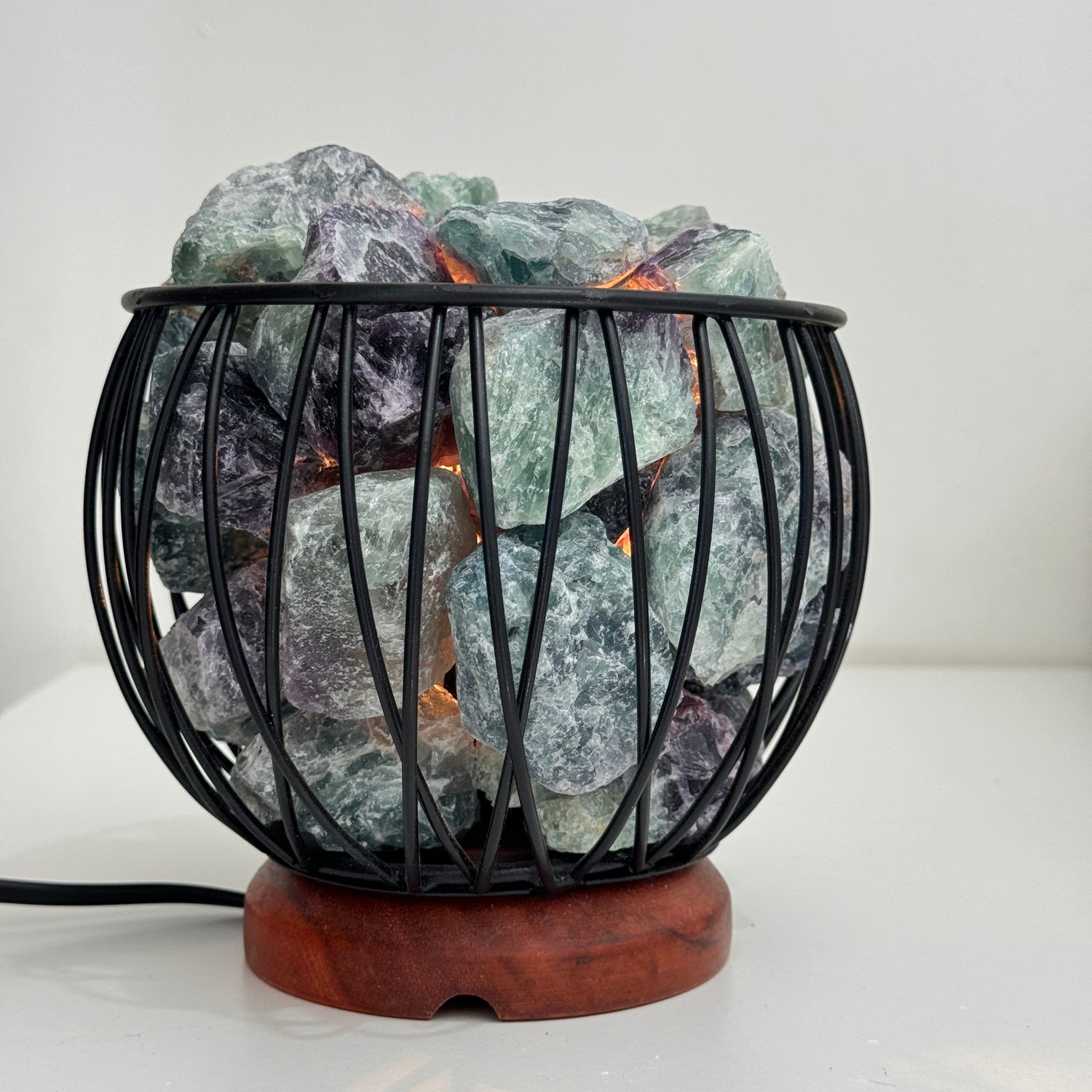 Fluorite Crystal Cage Lamp