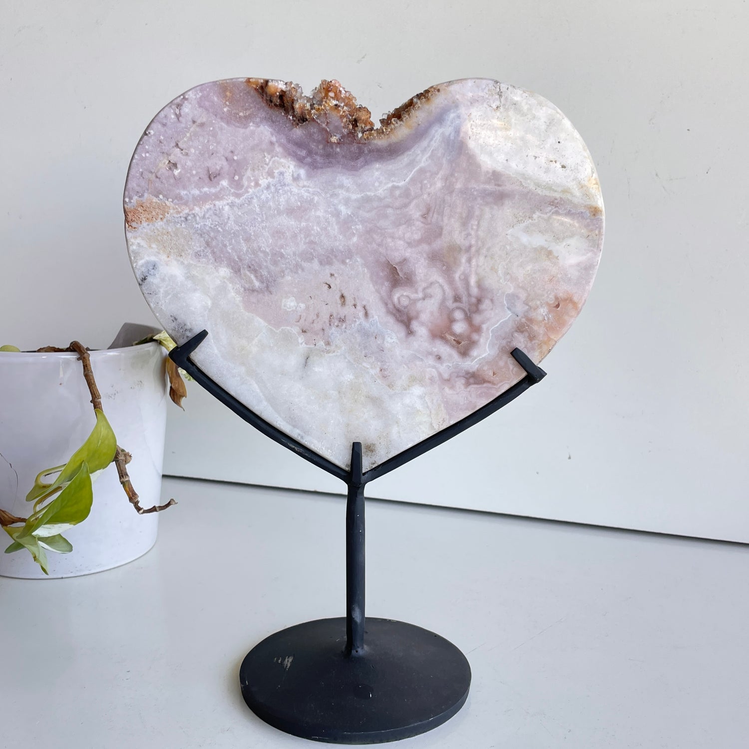 Pink Amethyst Heart On Stand 2.170kg