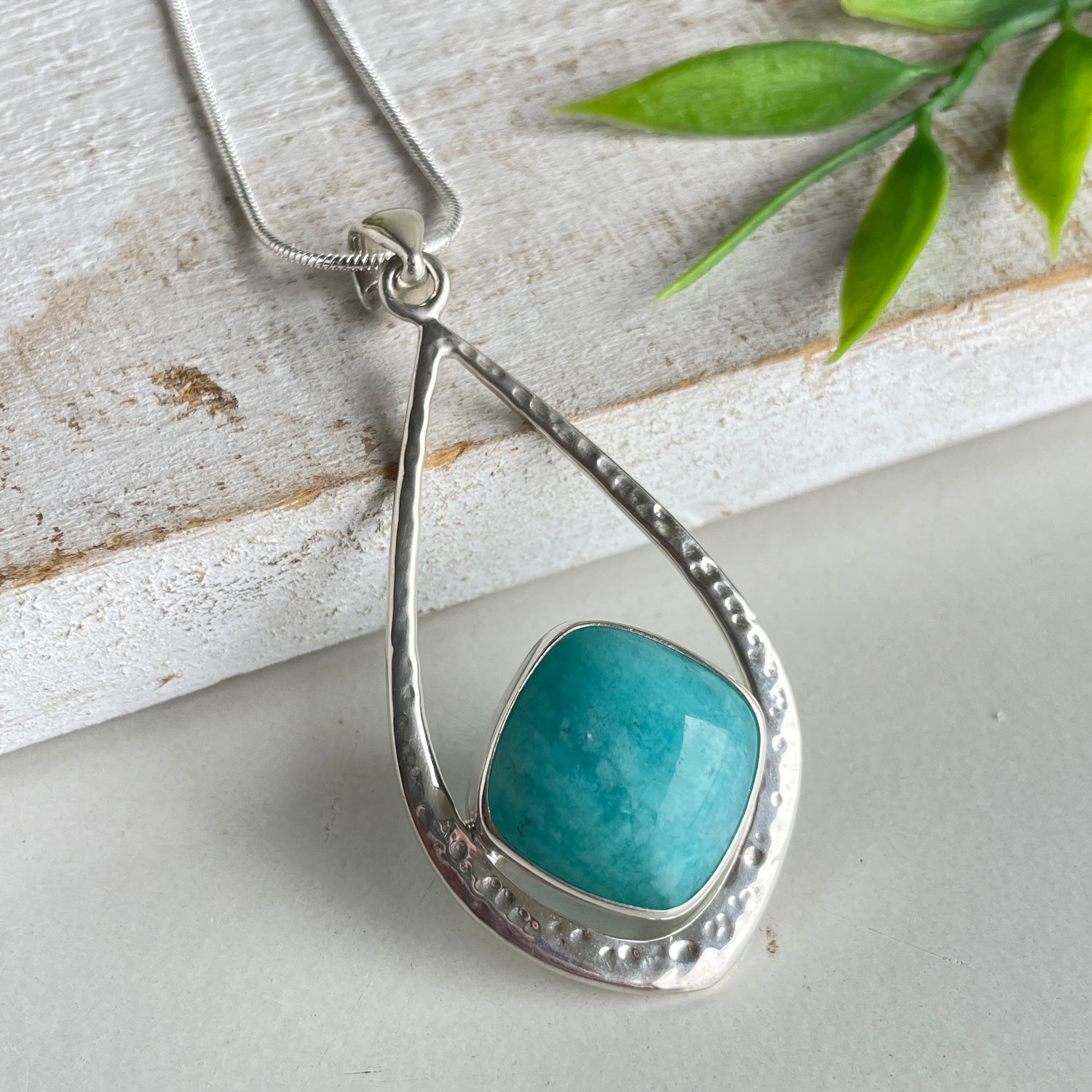Amazonite Diamond Shaped Pendant 002