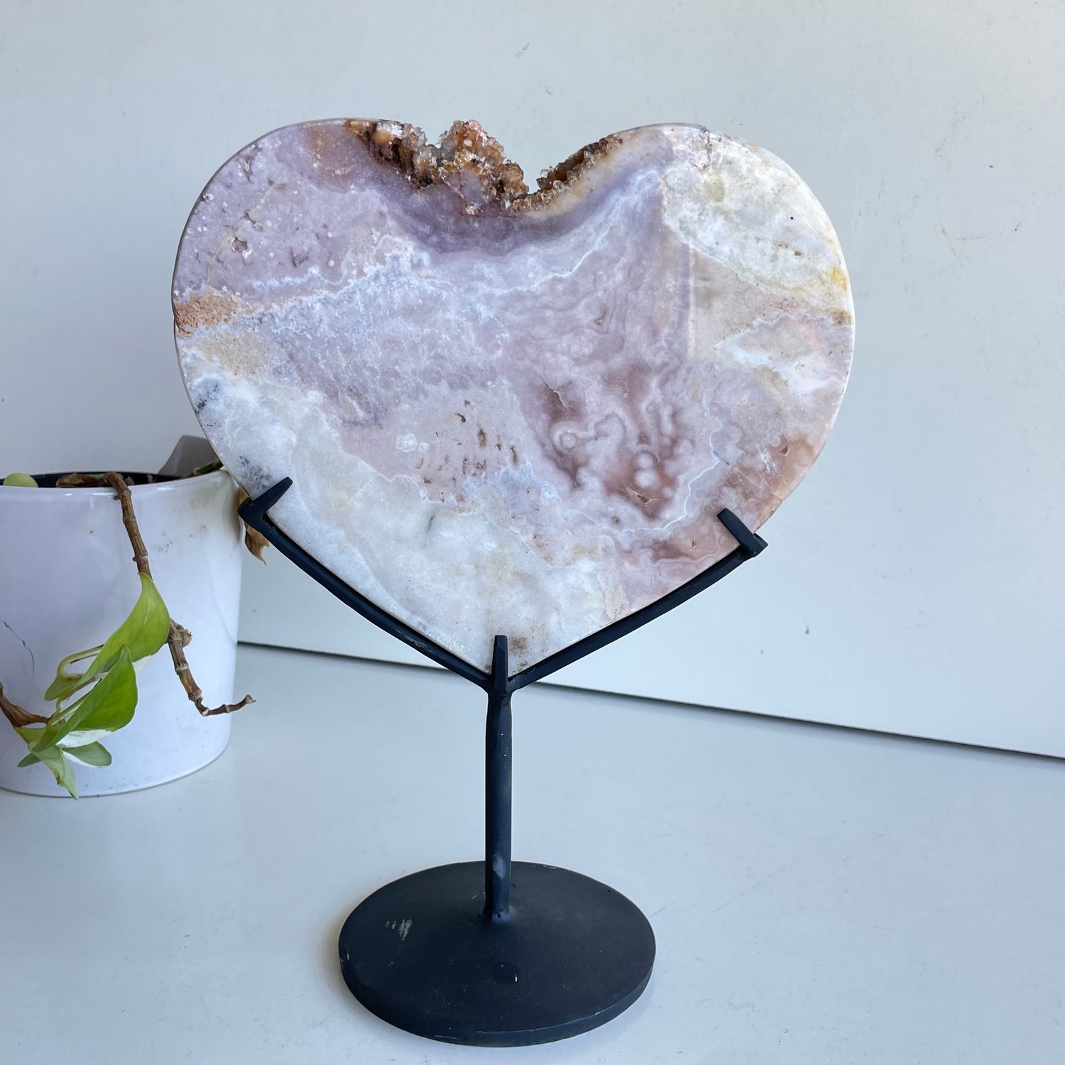 Pink Amethyst Heart On Stand 2.170kg