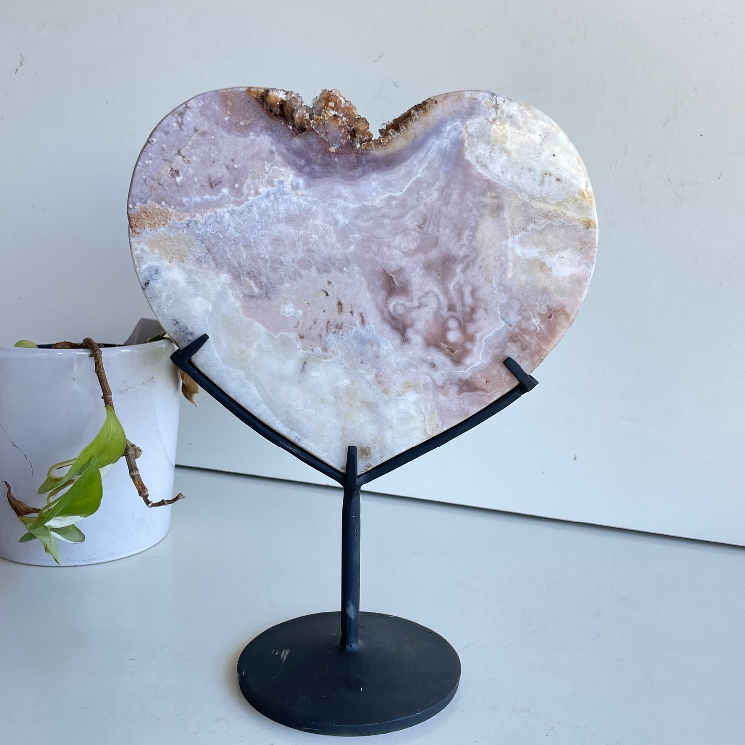 Pink Amethyst Heart On Stand 2.170kg