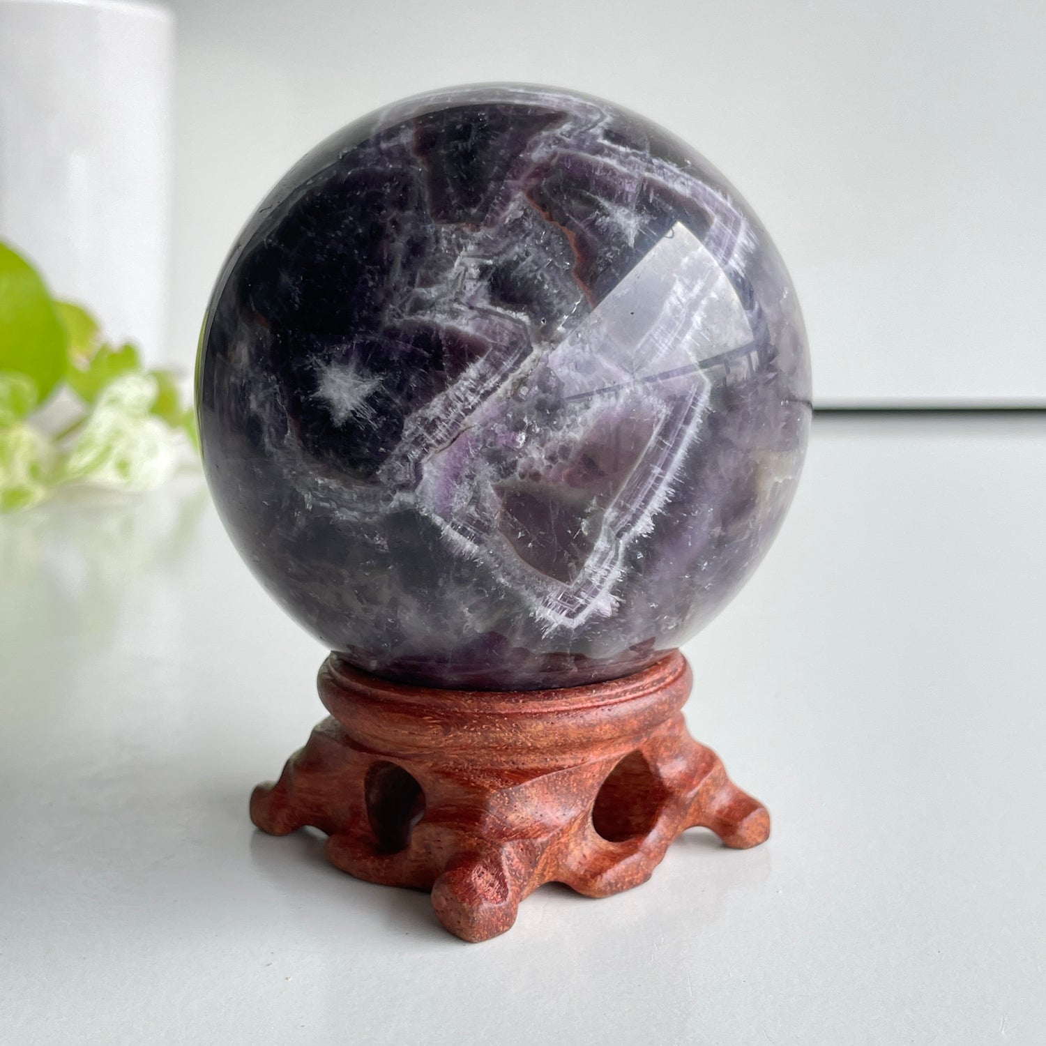 Chevron Amethyst Sphere 7.8cm