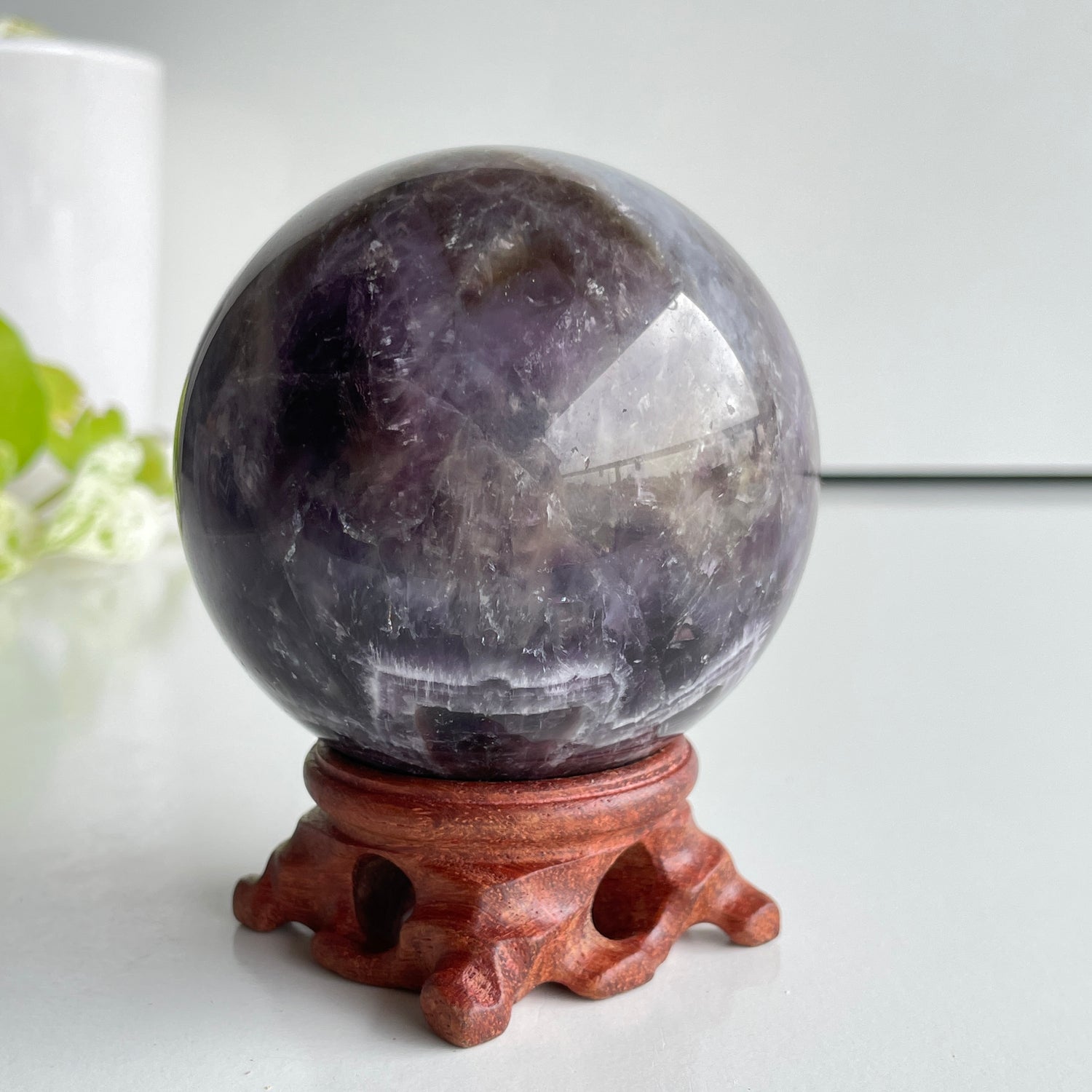 Chevron Amethyst Sphere 7.8cm