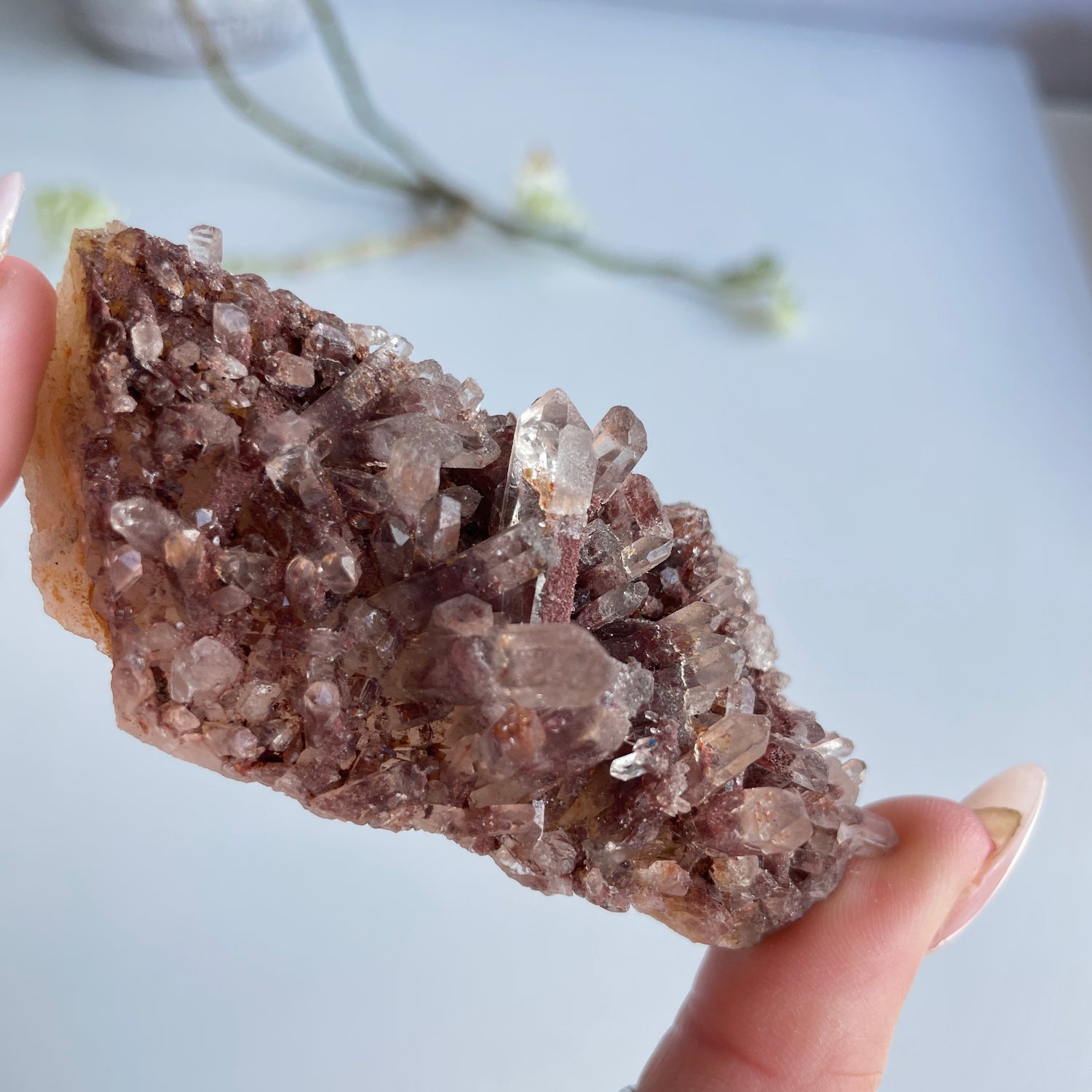 Red Phantom Quartz Cluster 104g