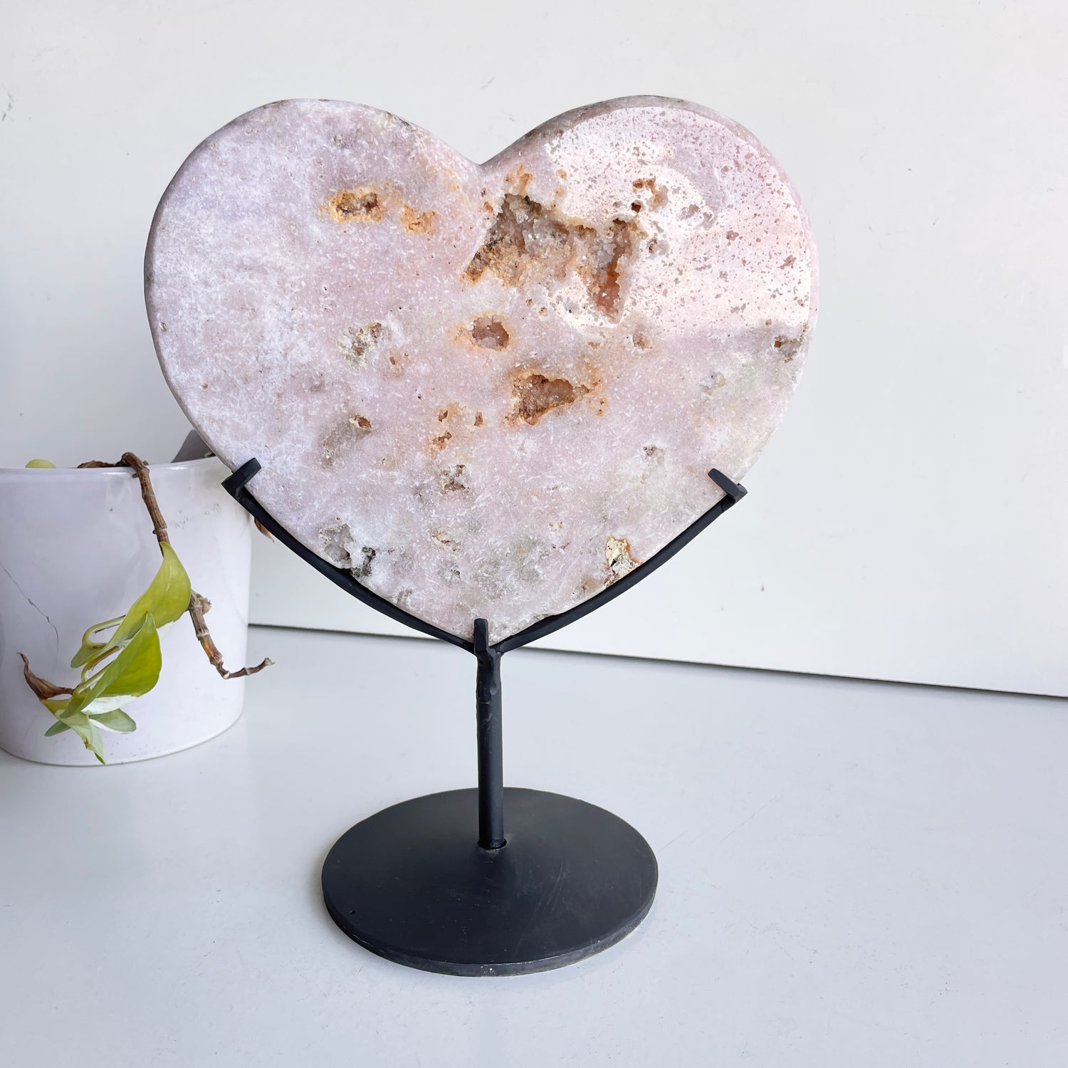 Pink Amethyst Heart On Stand 2.576kg