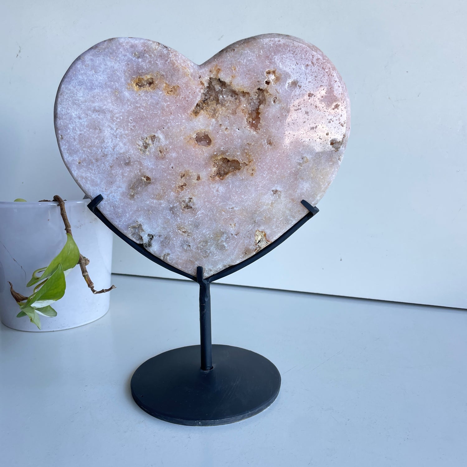 Pink Amethyst Heart On Stand 2.576kg