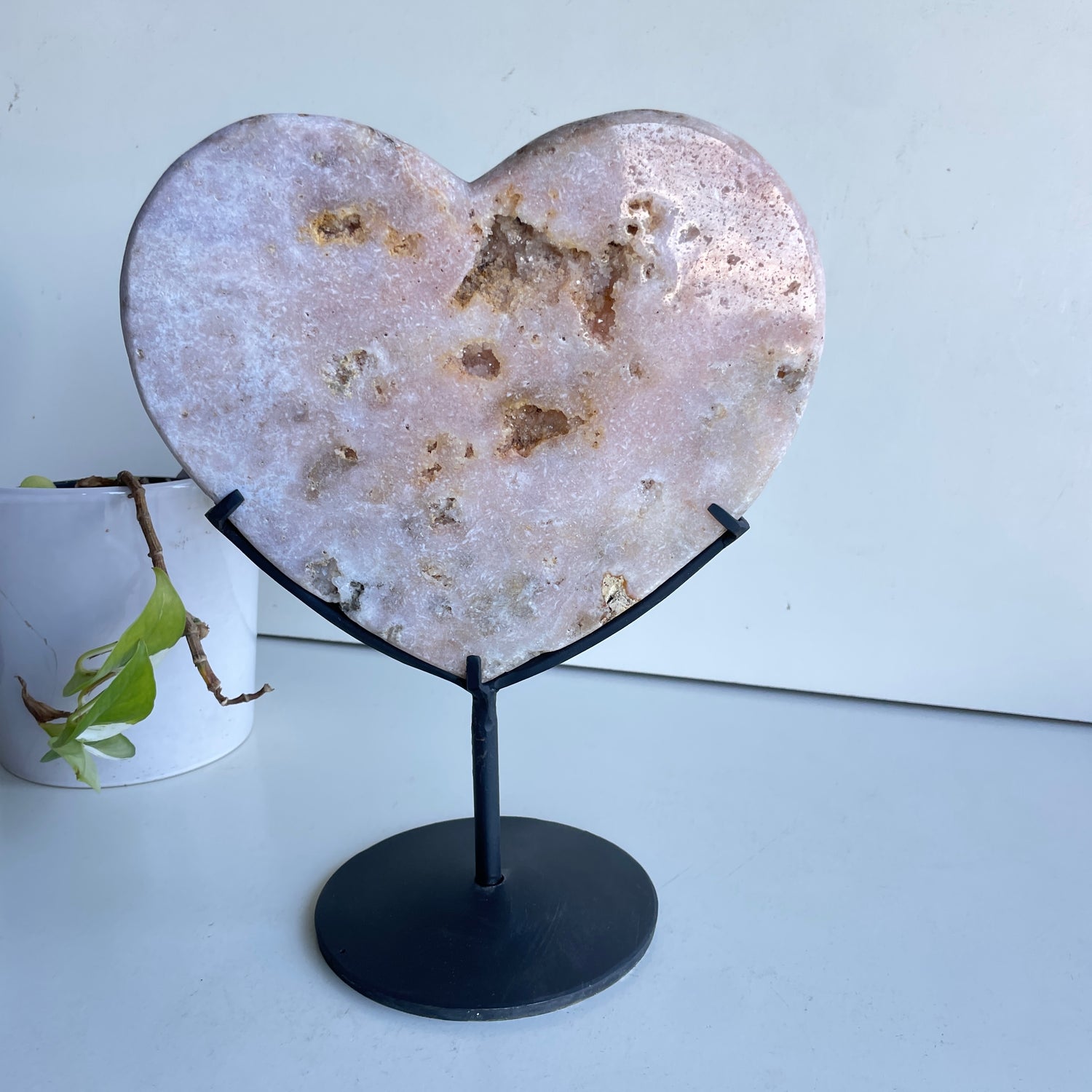 Pink Amethyst Heart On Stand 2.576kg