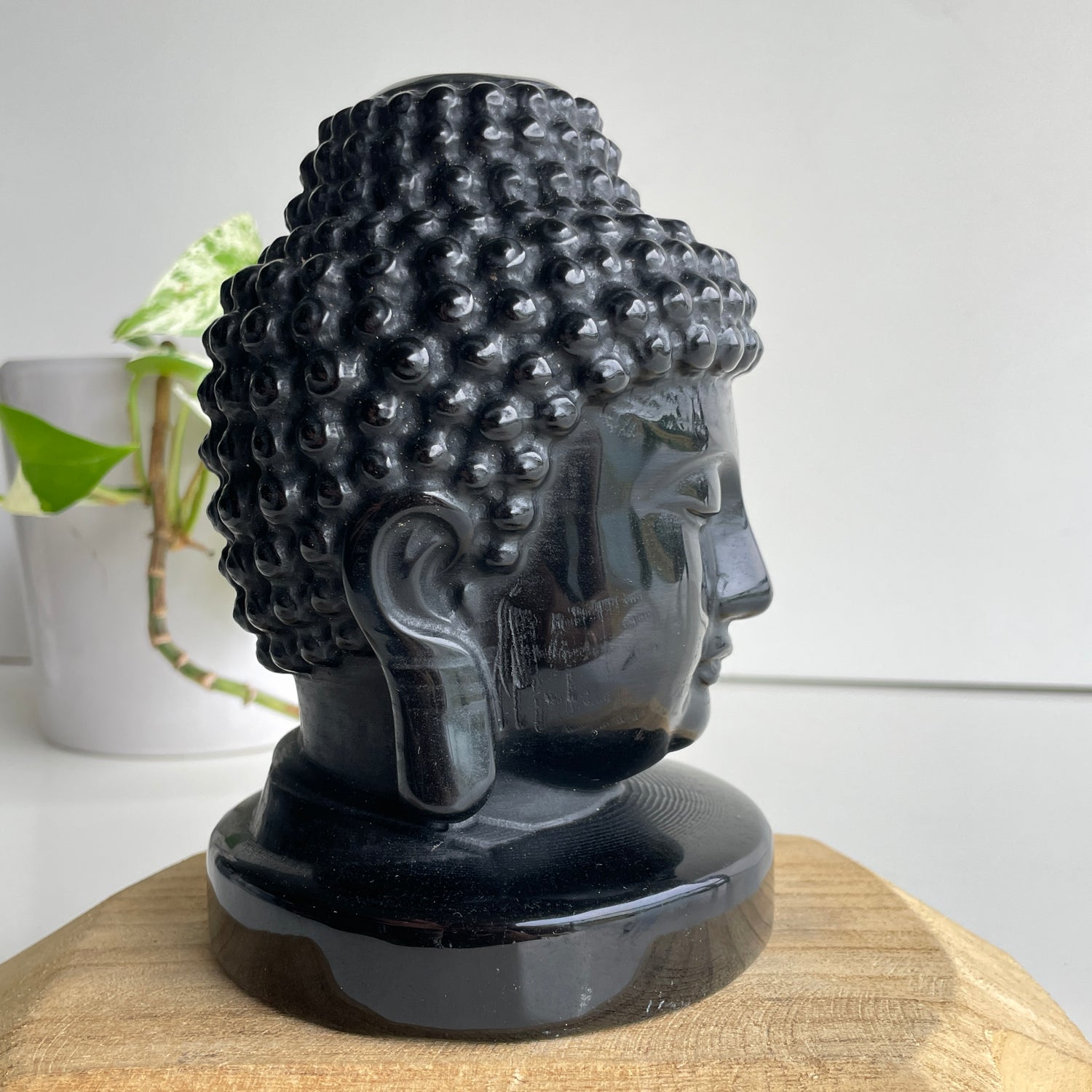 Black Obsidian Buddha Head 1