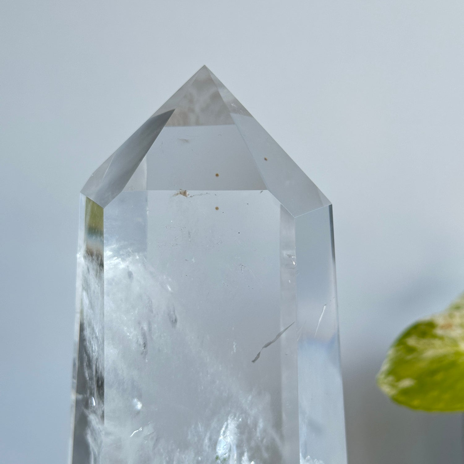 Blue Needle Quartz With Phantom Point In Stand 23.5cm