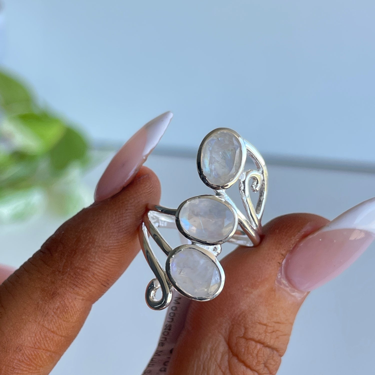 Moonstone Multi Stone Ring Sz7