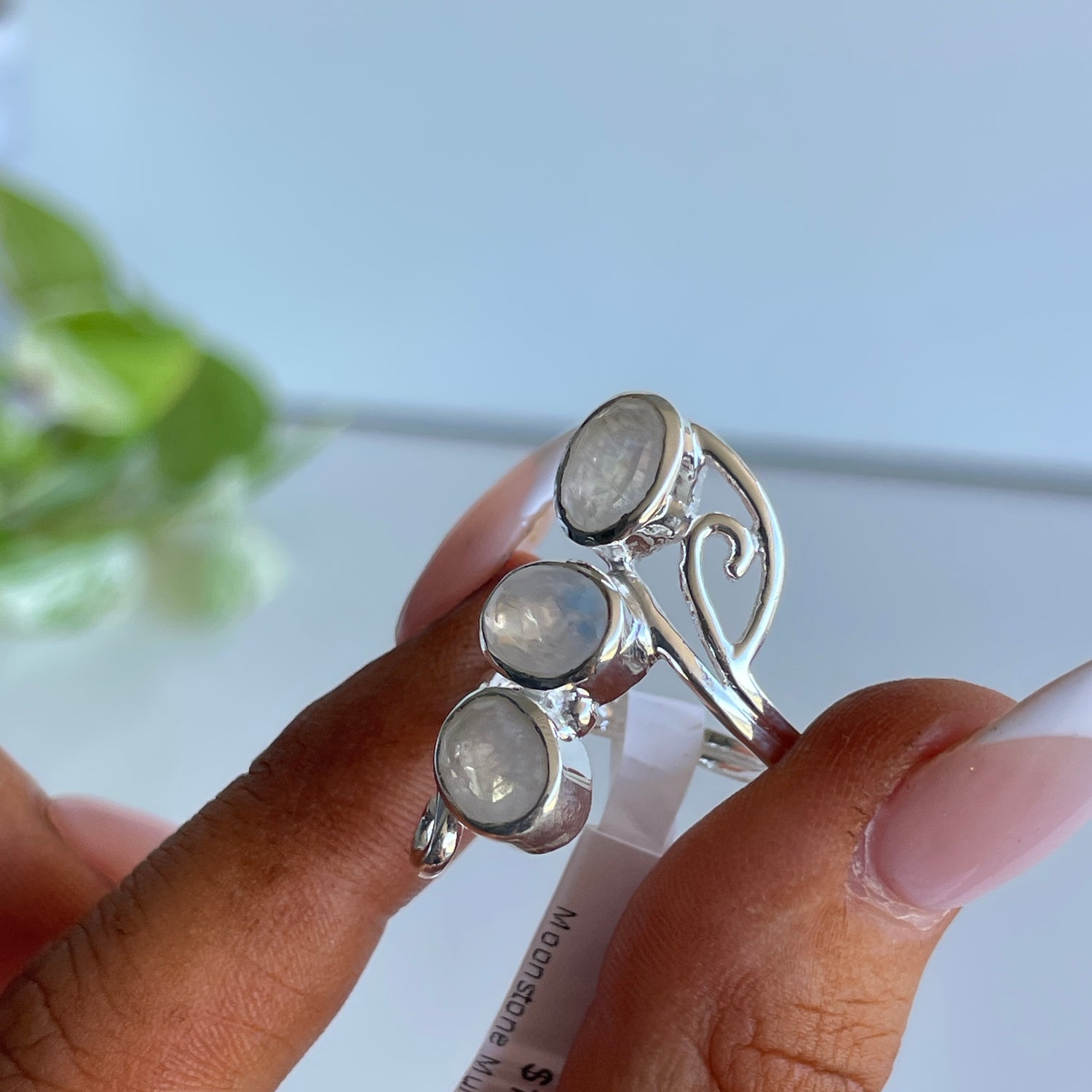 Moonstone Multi Stone Ring Sz7