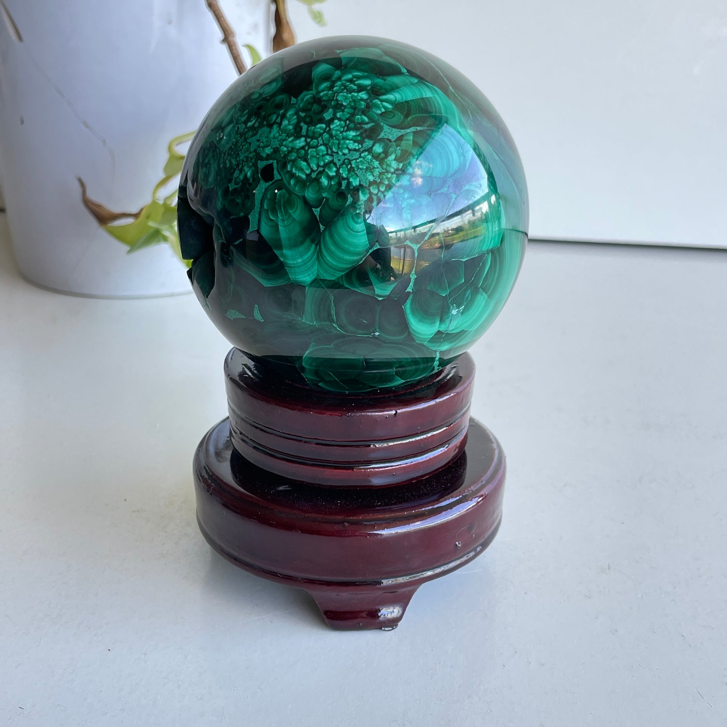 Malachite Sphere 8.8cm