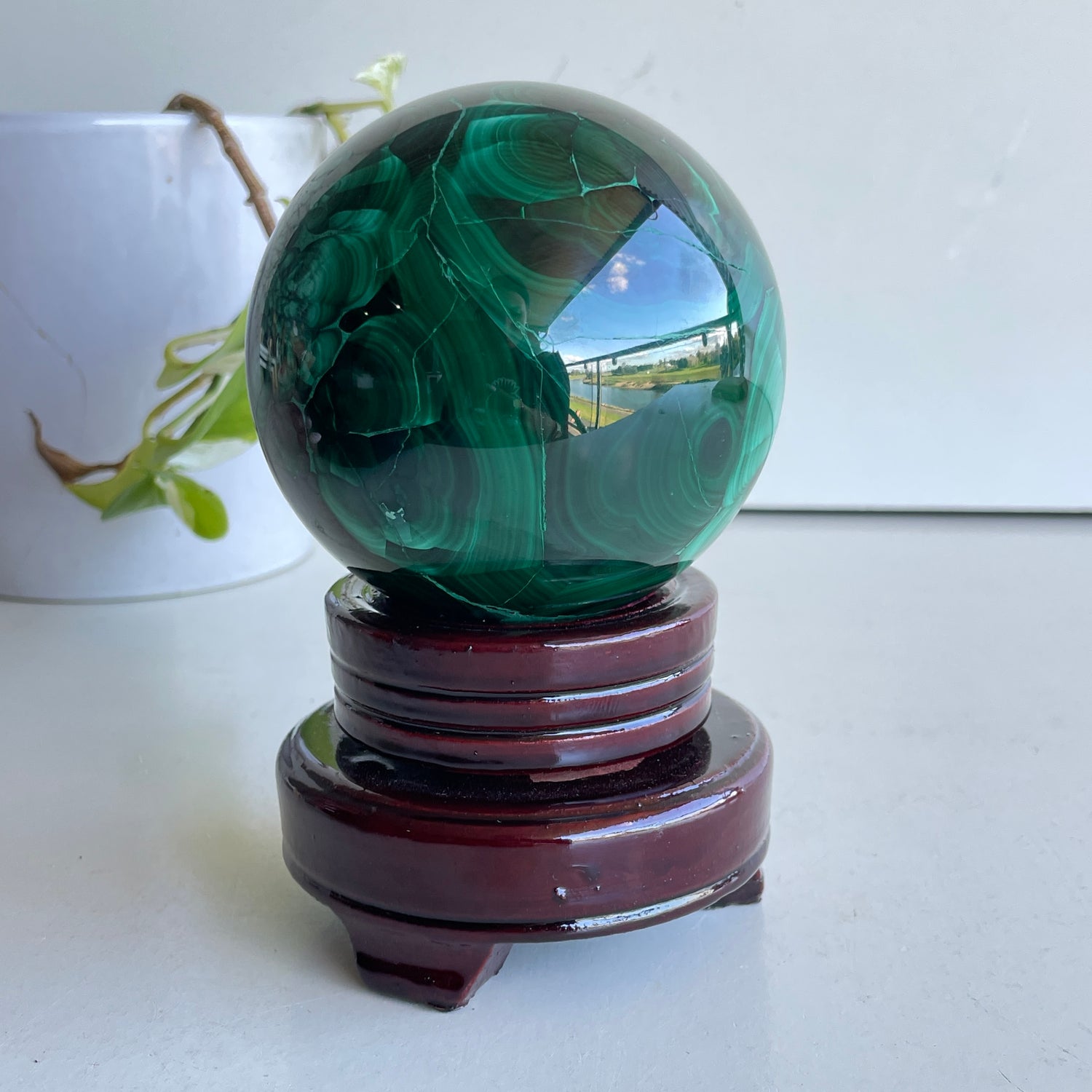 Malachite Sphere 8.8cm