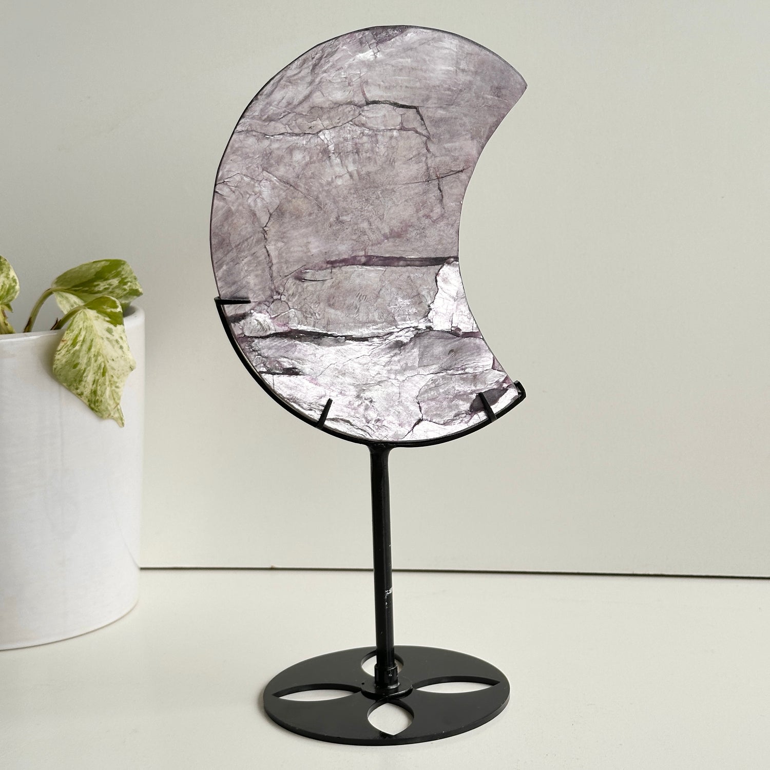 Lepidolite Moon In Stand 5