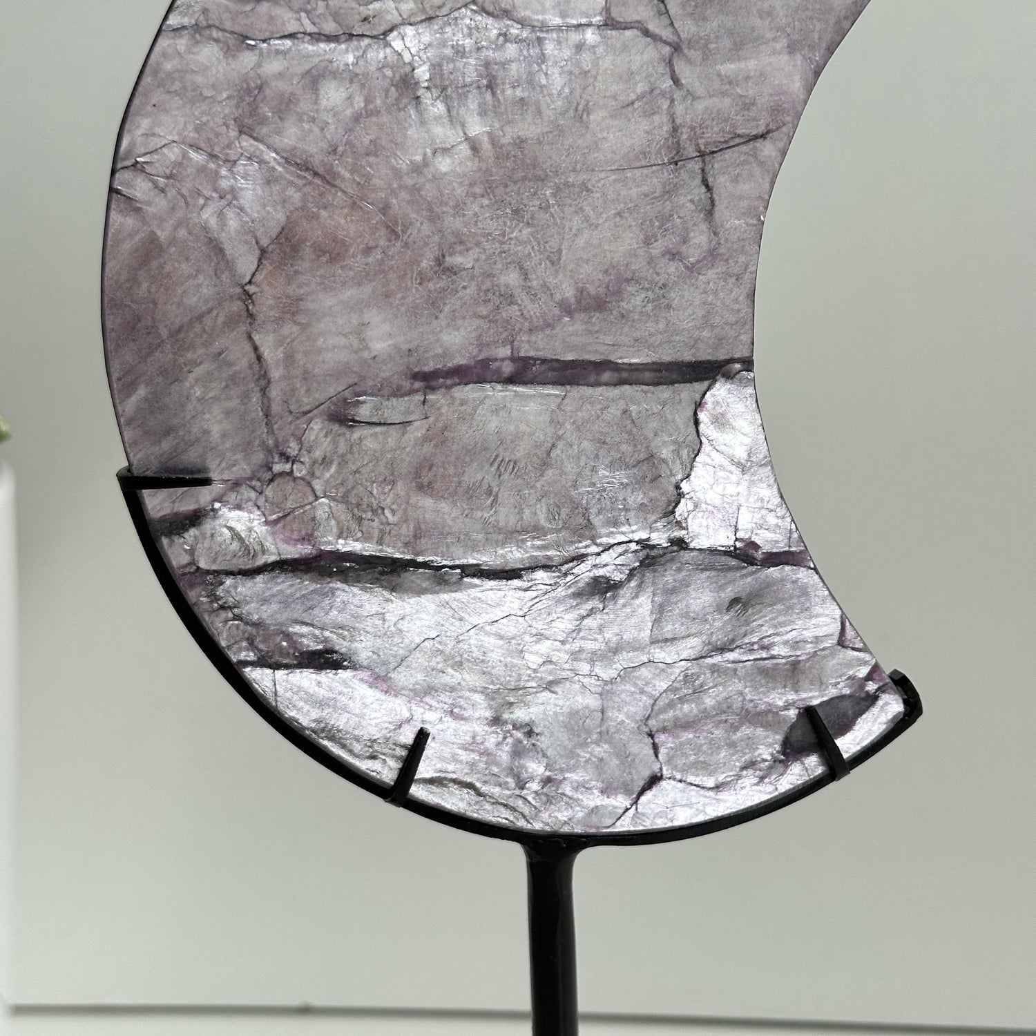 Lepidolite Moon In Stand 5