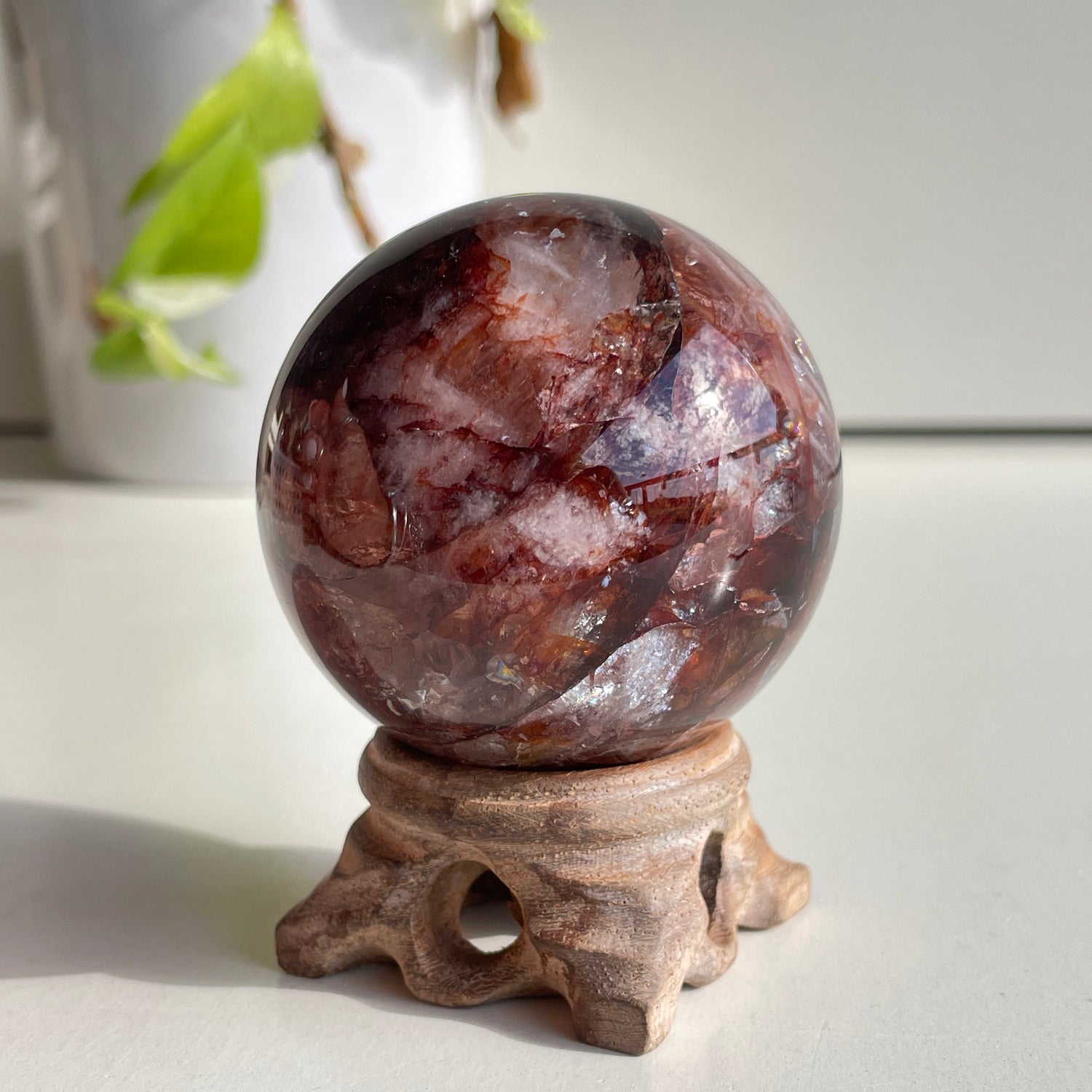 Fire Quartz Sphere - High Quality 5.7cm