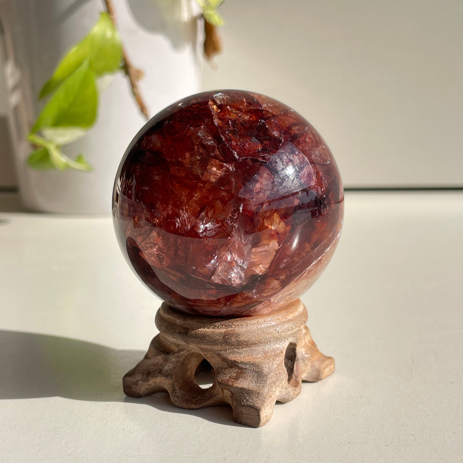 Fire Quartz Sphere - High Quality 5.8cm