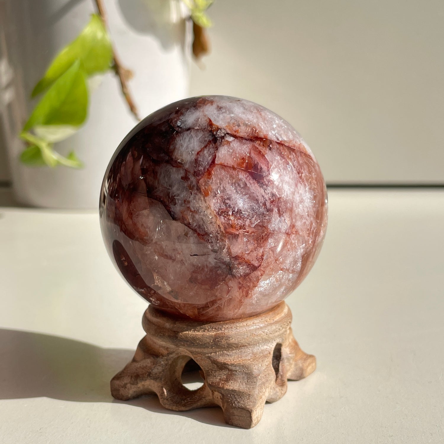 Fire Quartz Sphere - High Quality 5.8cm