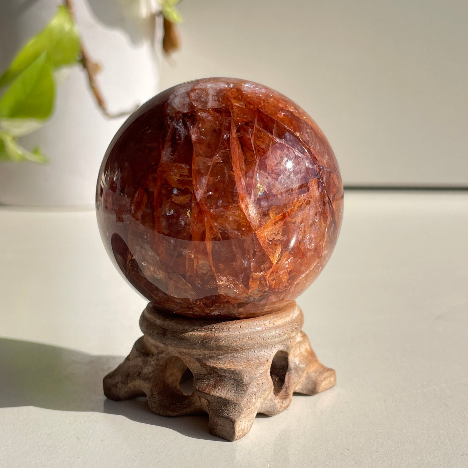 Fire Quartz Sphere - High Quality 5.7cm