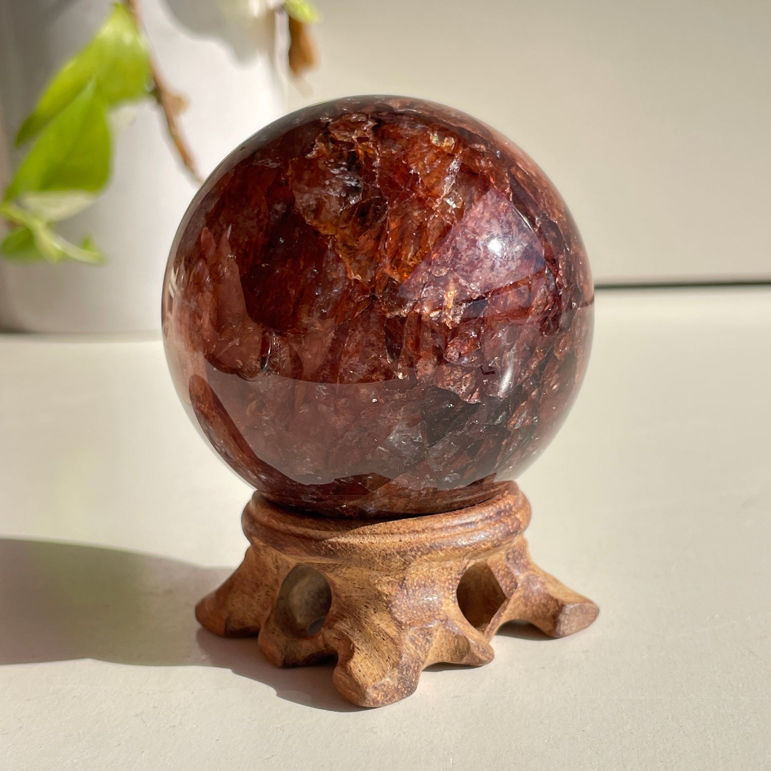 Fire Quartz Sphere - High Quality 6.2cm