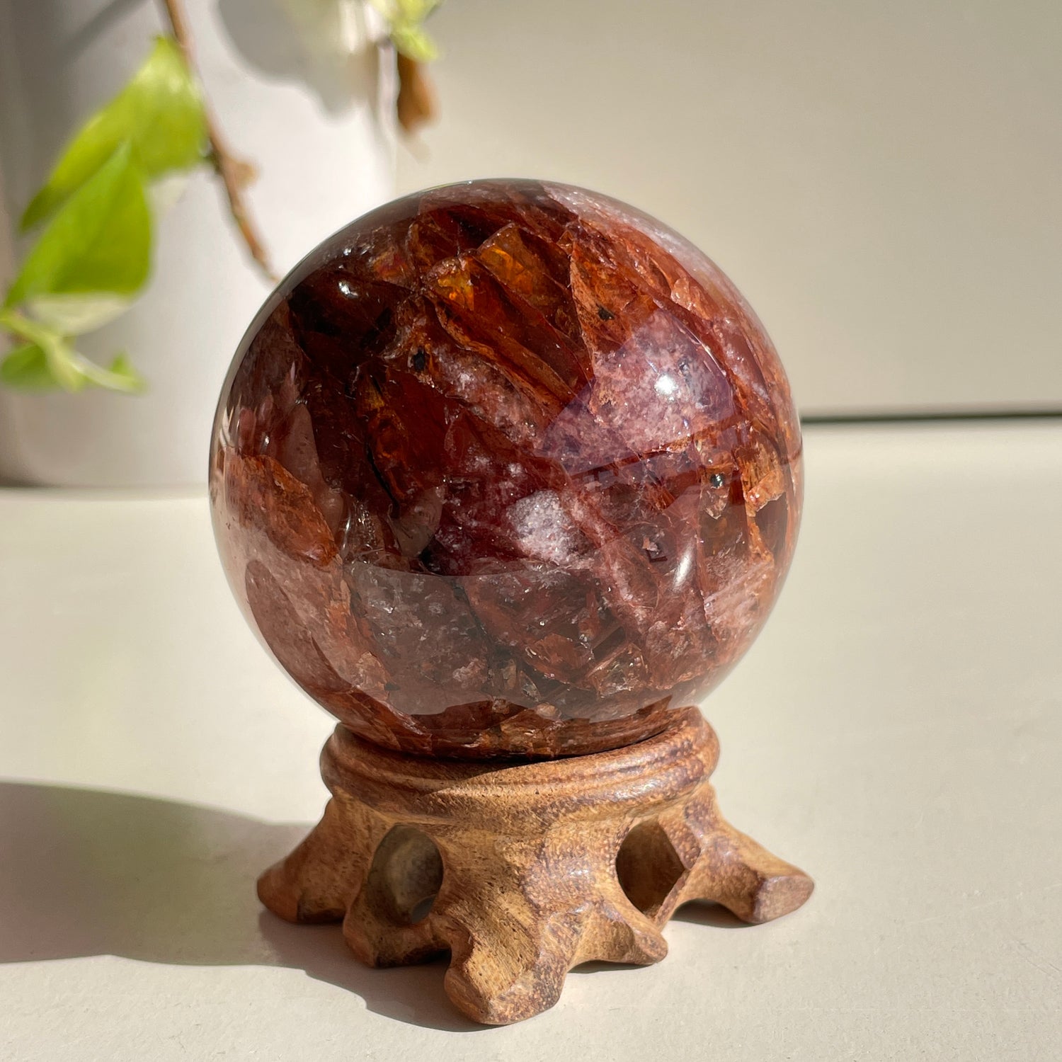 Fire Quartz Sphere - High Quality 6.2cm