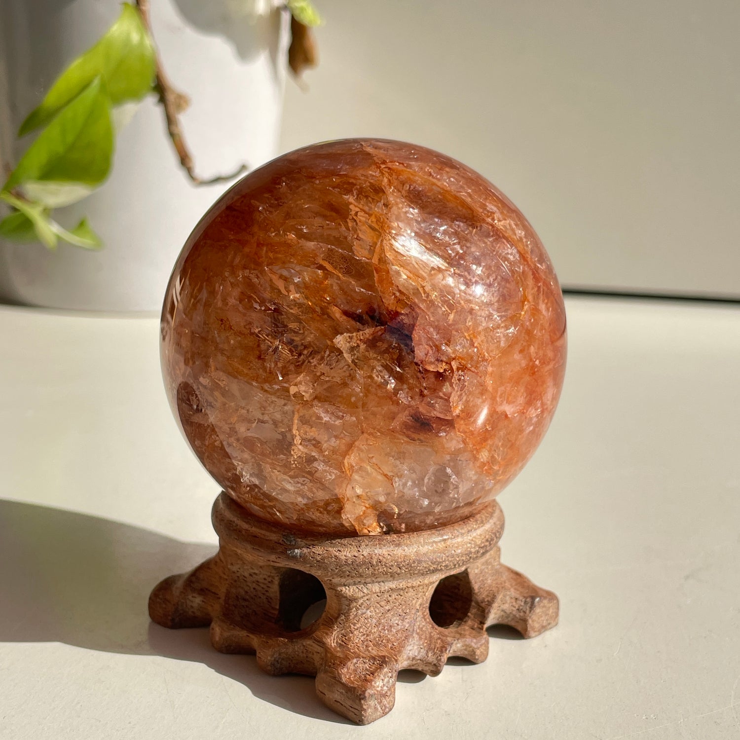 Fire Quartz Sphere - High Quality 7.1cm