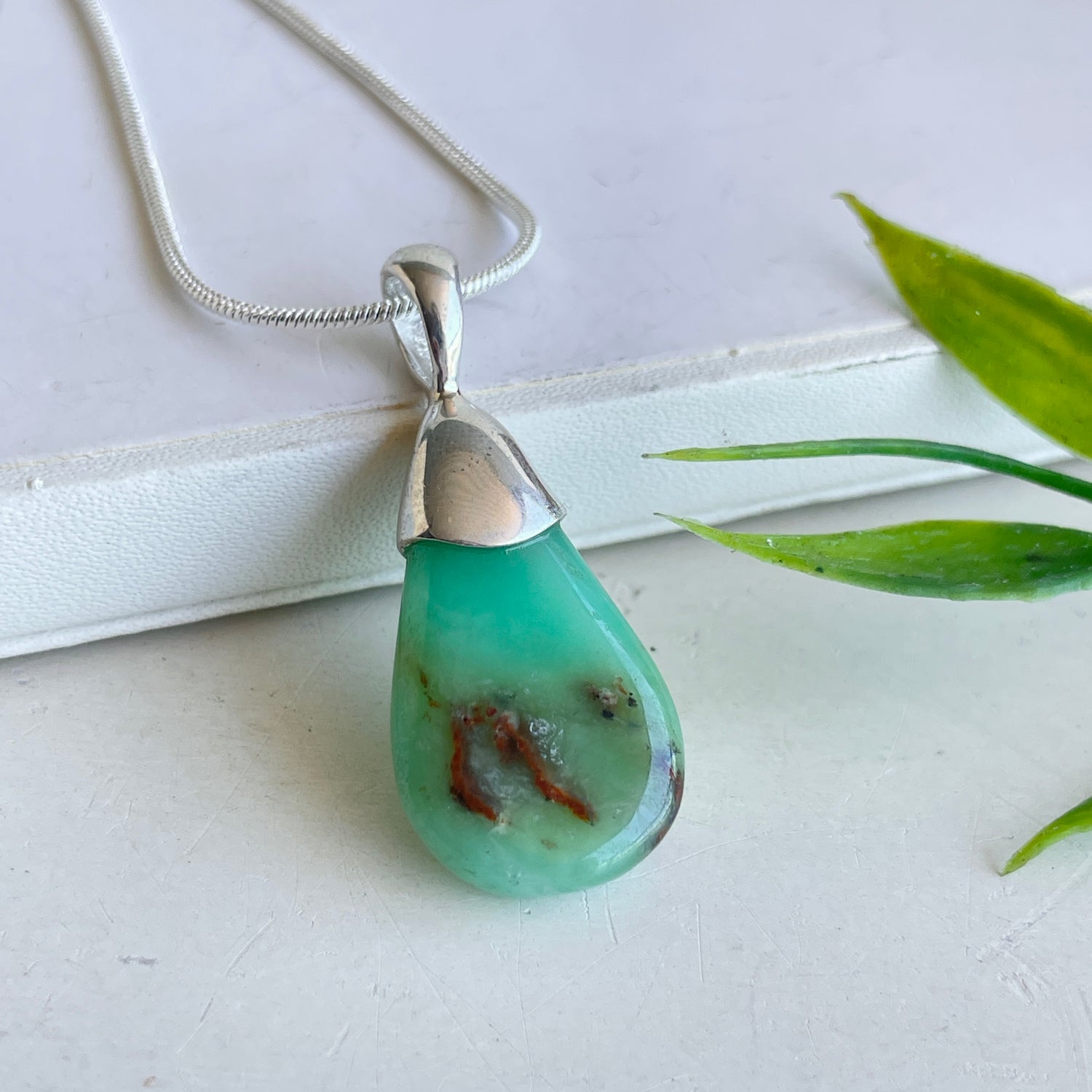 Chrysoprase Drop Pendant