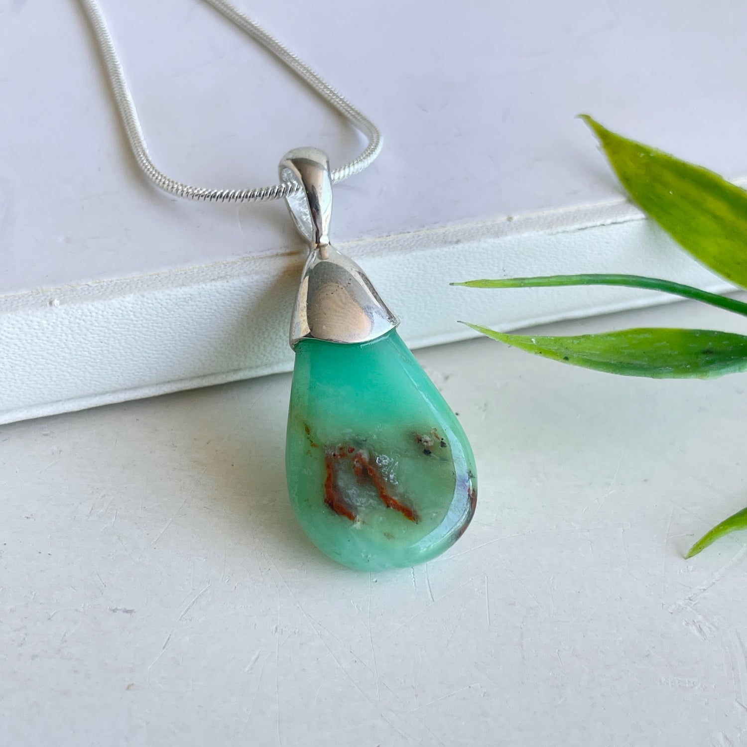 Chrysoprase Drop Pendant