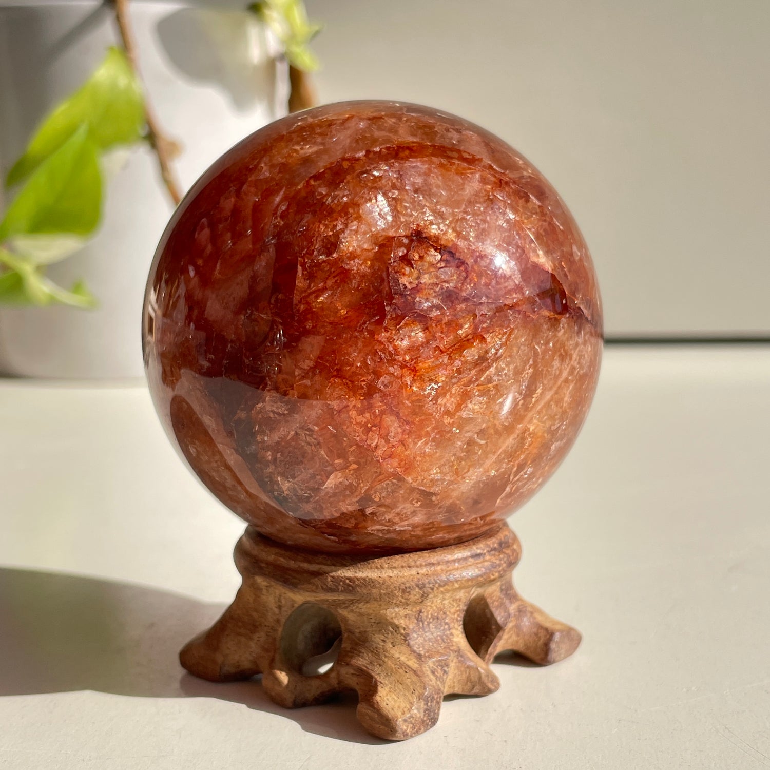Fire Quartz Sphere - High Quality 6.7cm