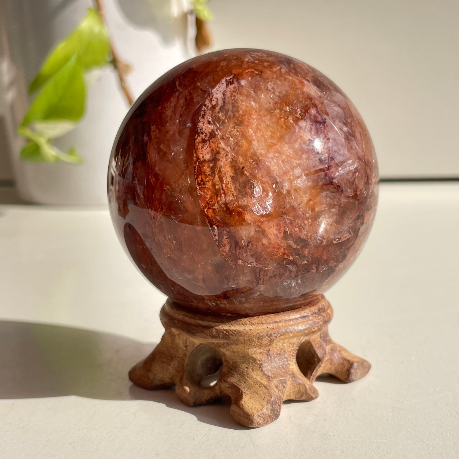 Fire Quartz Sphere - High Quality 6.5cm