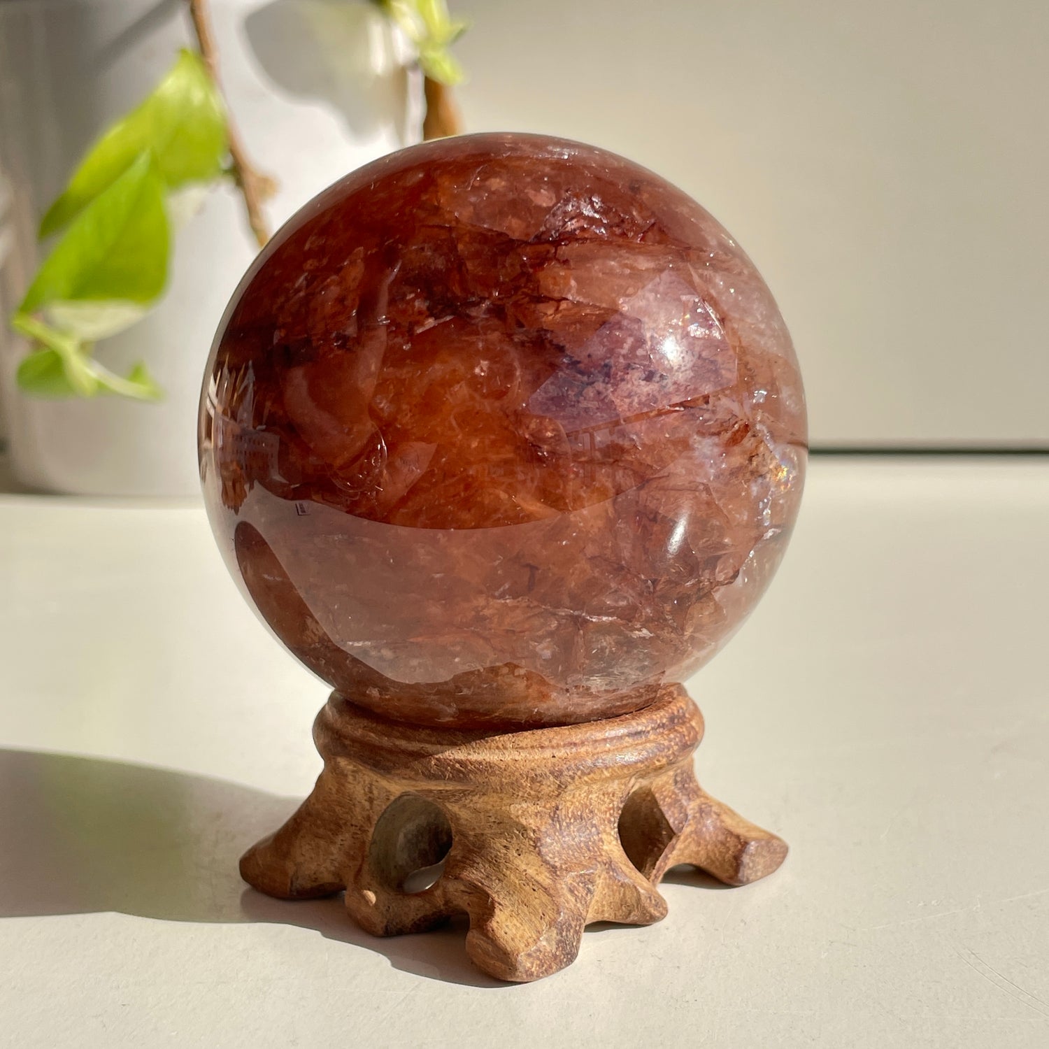 Fire Quartz Sphere - High Quality 6.5cm