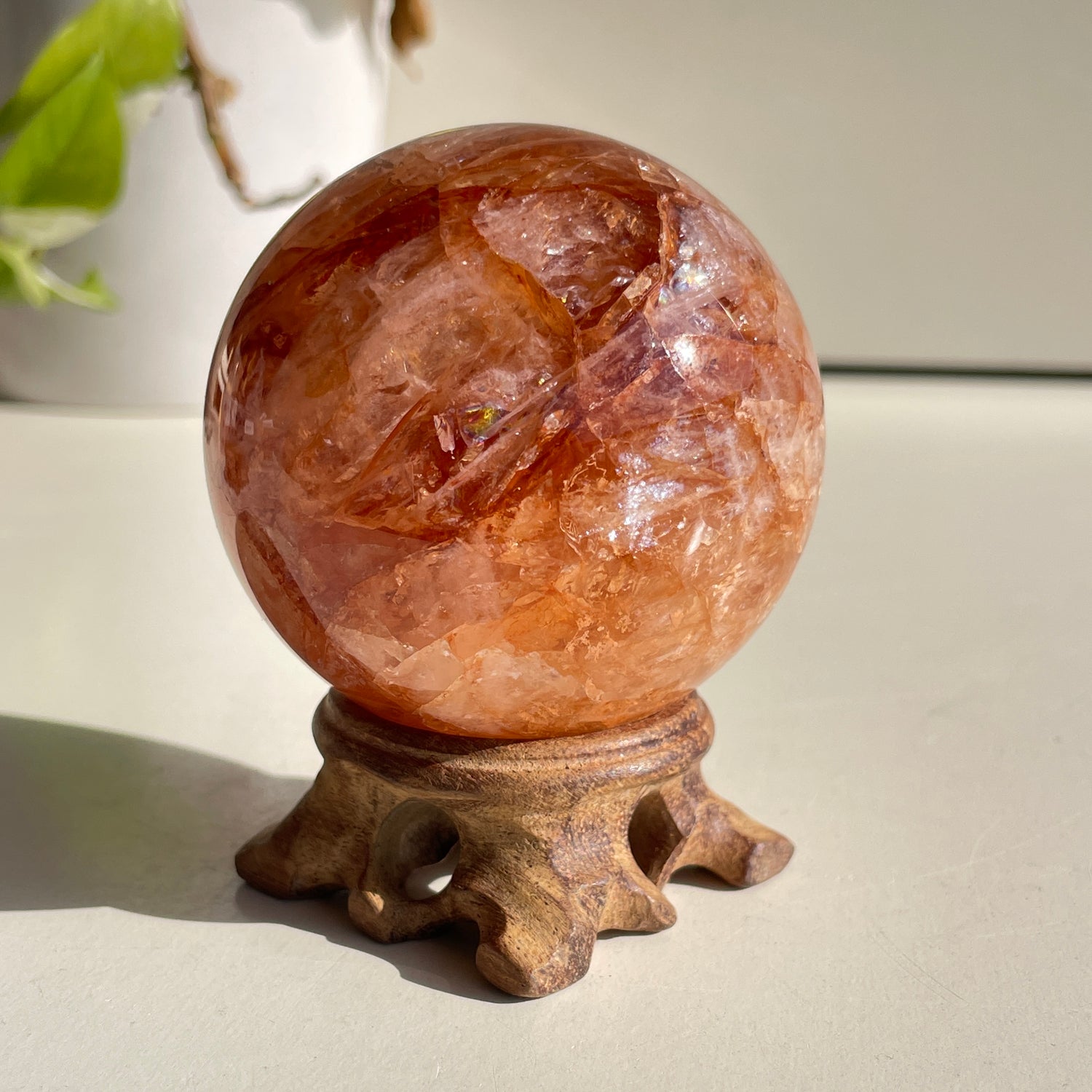 Fire Quartz Sphere - High Quality 6.4cm