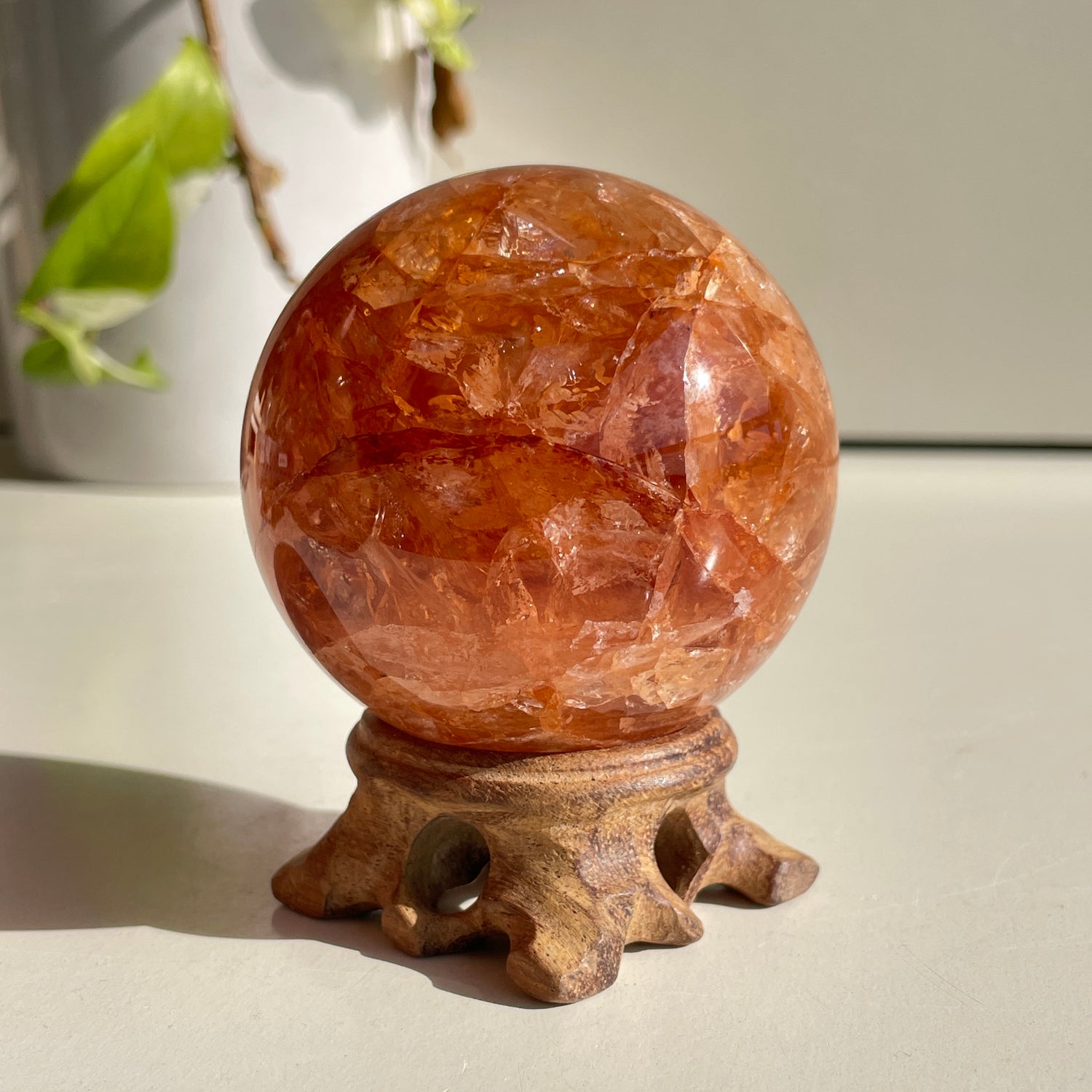 Fire Quartz Sphere - High Quality 6.4cm