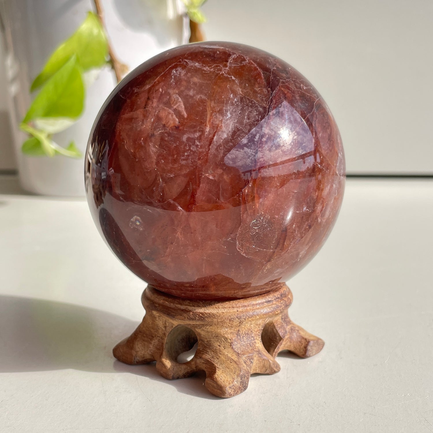 Fire Quartz Sphere - High Quality 7.2cm