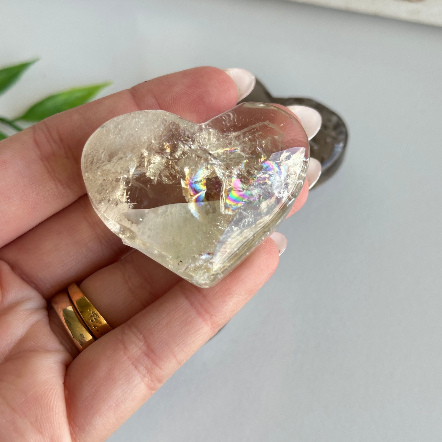 Smoky Citrine Heart Large