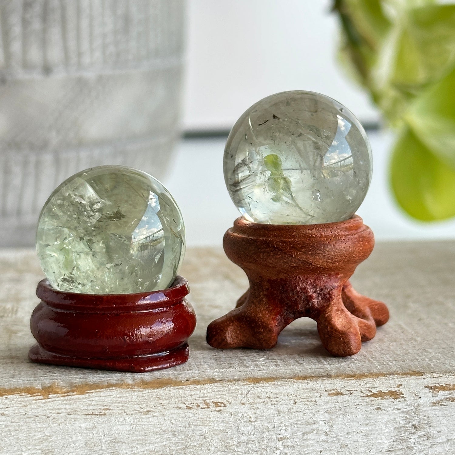Prasiolite ( Green Amethyst ) Sphere Assorted
