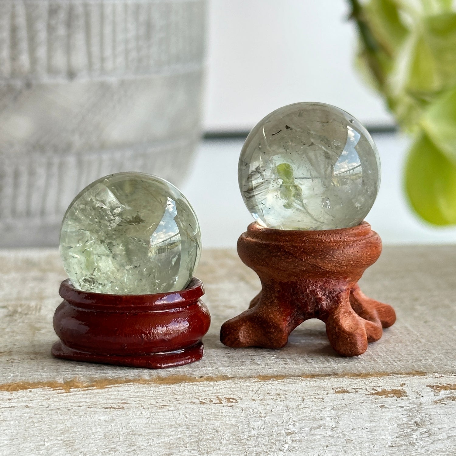 Prasiolite ( Green Amethyst ) Sphere Assorted