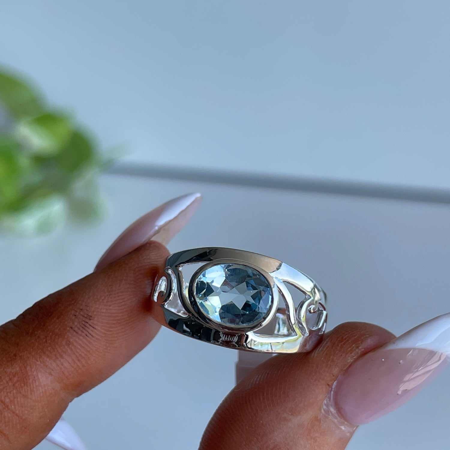 Blue Topaz Oval Ring