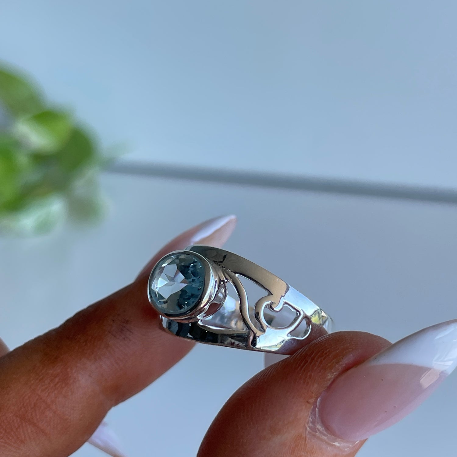 Blue Topaz Oval Ring