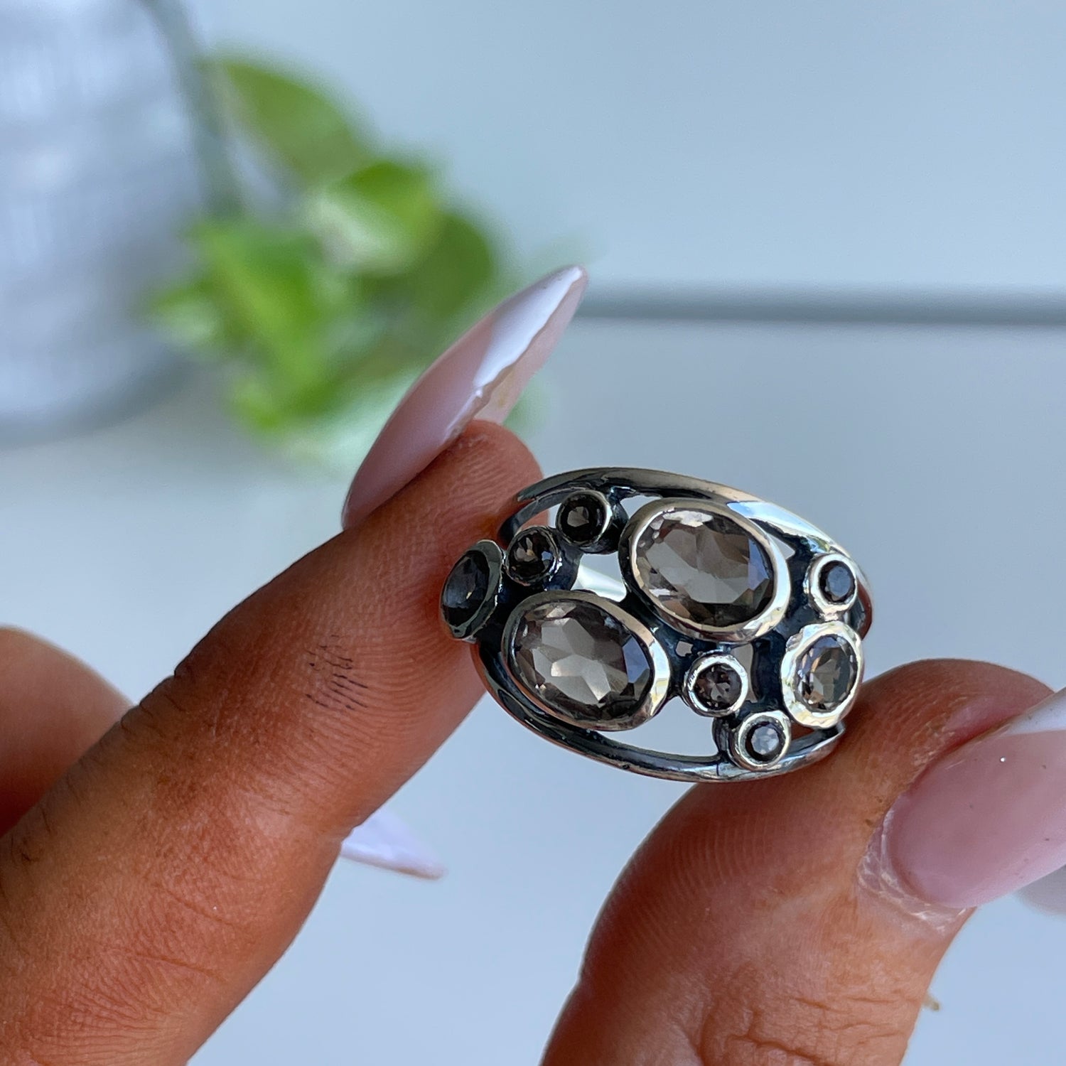 Smoky Quartz Multi Stone Ring